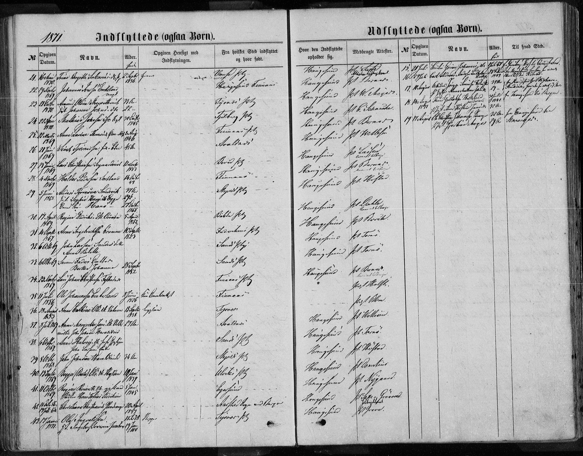 Torvastad sokneprestkontor, SAST/A -101857/H/Ha/Haa/L0013: Parish register (official) no. A 12.2, 1867-1877