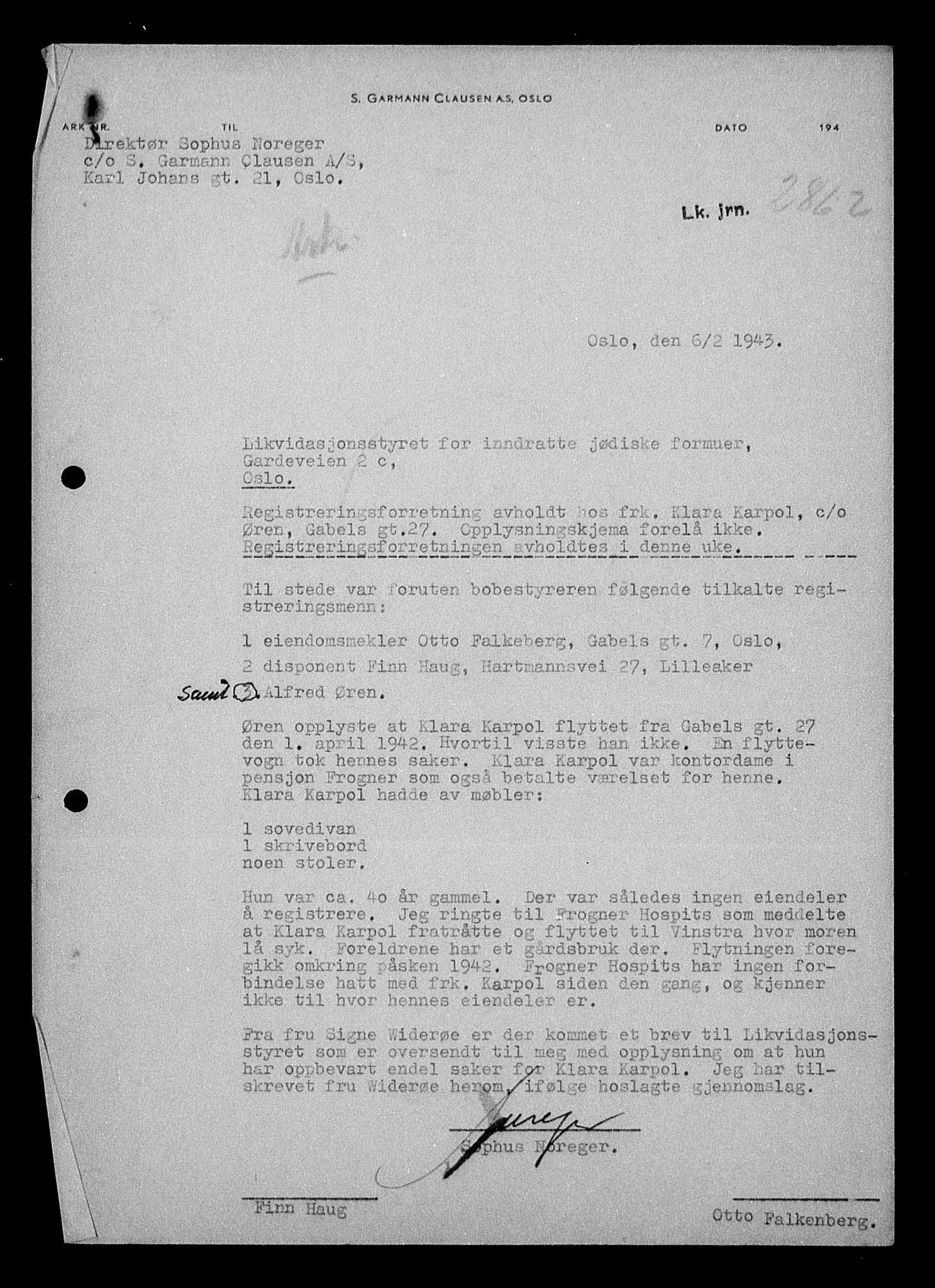 Justisdepartementet, Tilbakeføringskontoret for inndratte formuer, AV/RA-S-1564/H/Hc/Hcc/L0949: --, 1945-1947, p. 446