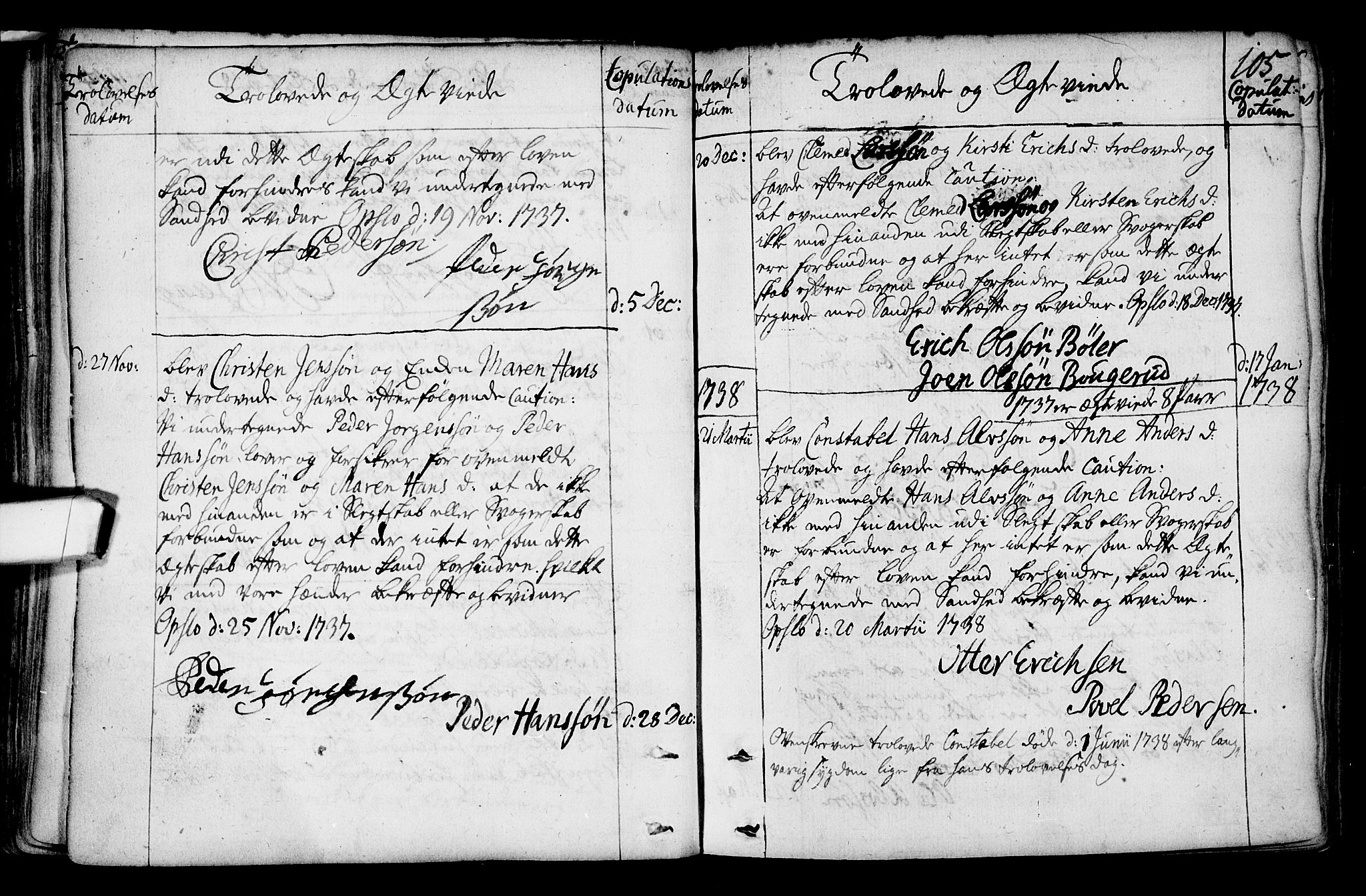 Gamlebyen prestekontor Kirkebøker, AV/SAO-A-10884/F/Fa/L0001: Parish register (official) no. 1, 1734-1818, p. 105