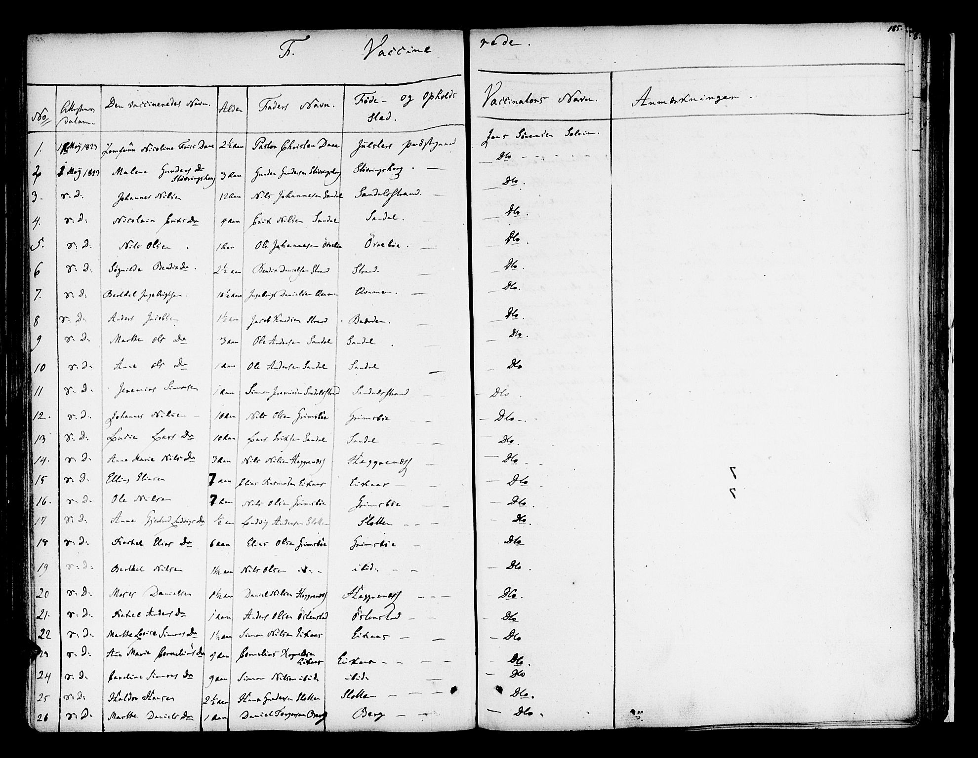 Jølster sokneprestembete, SAB/A-80701/H/Haa/Haaa/L0008: Parish register (official) no. A 8, 1821-1833, p. 165