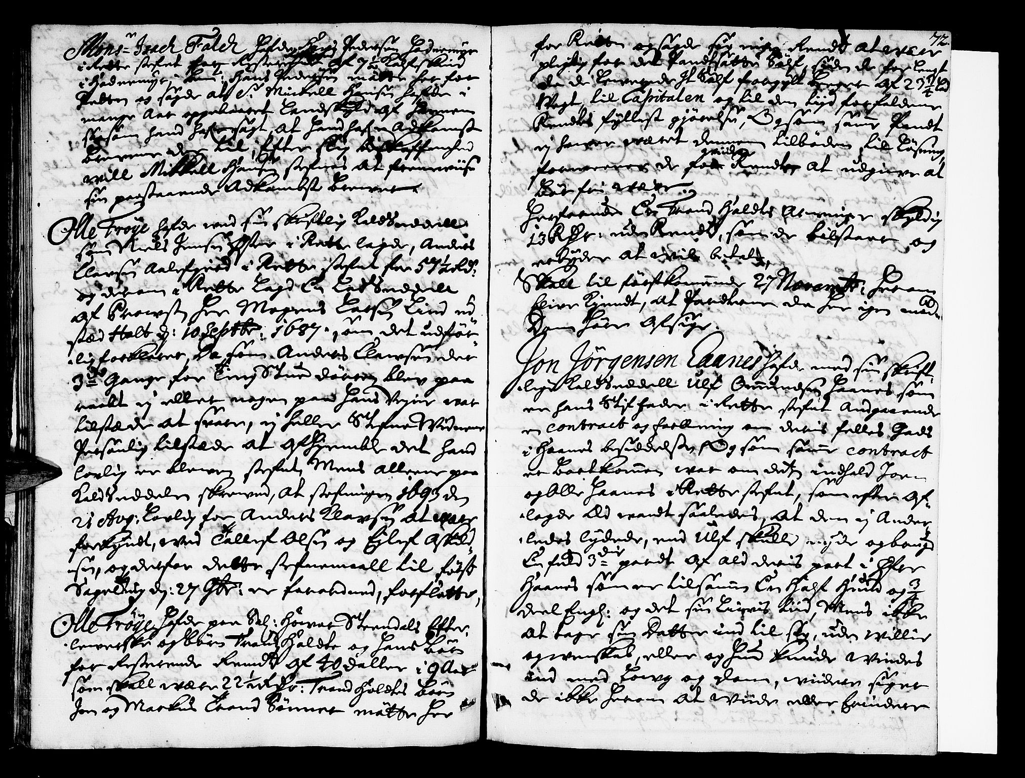 Mandal sorenskriveri, AV/SAK-1221-0005/001/F/Fa/L0011: Tingbok nr 10, 1693, p. 71b-72a