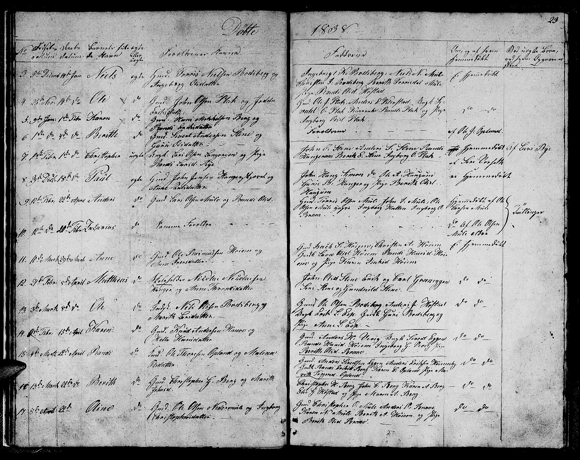 Ministerialprotokoller, klokkerbøker og fødselsregistre - Sør-Trøndelag, SAT/A-1456/612/L0386: Parish register (copy) no. 612C02, 1834-1845, p. 23