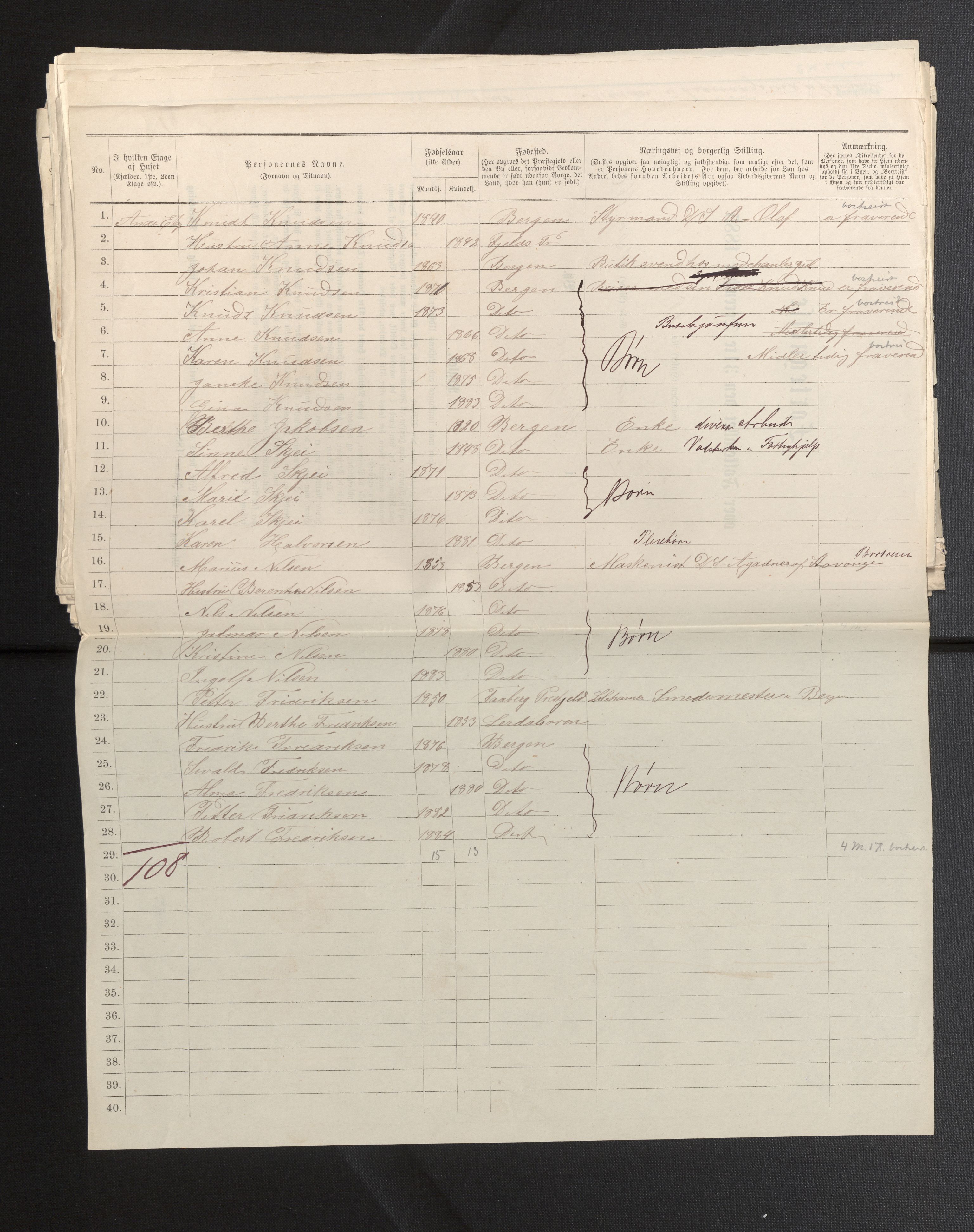 SAB, 1885 census for 1301 Bergen, 1885, p. 4679