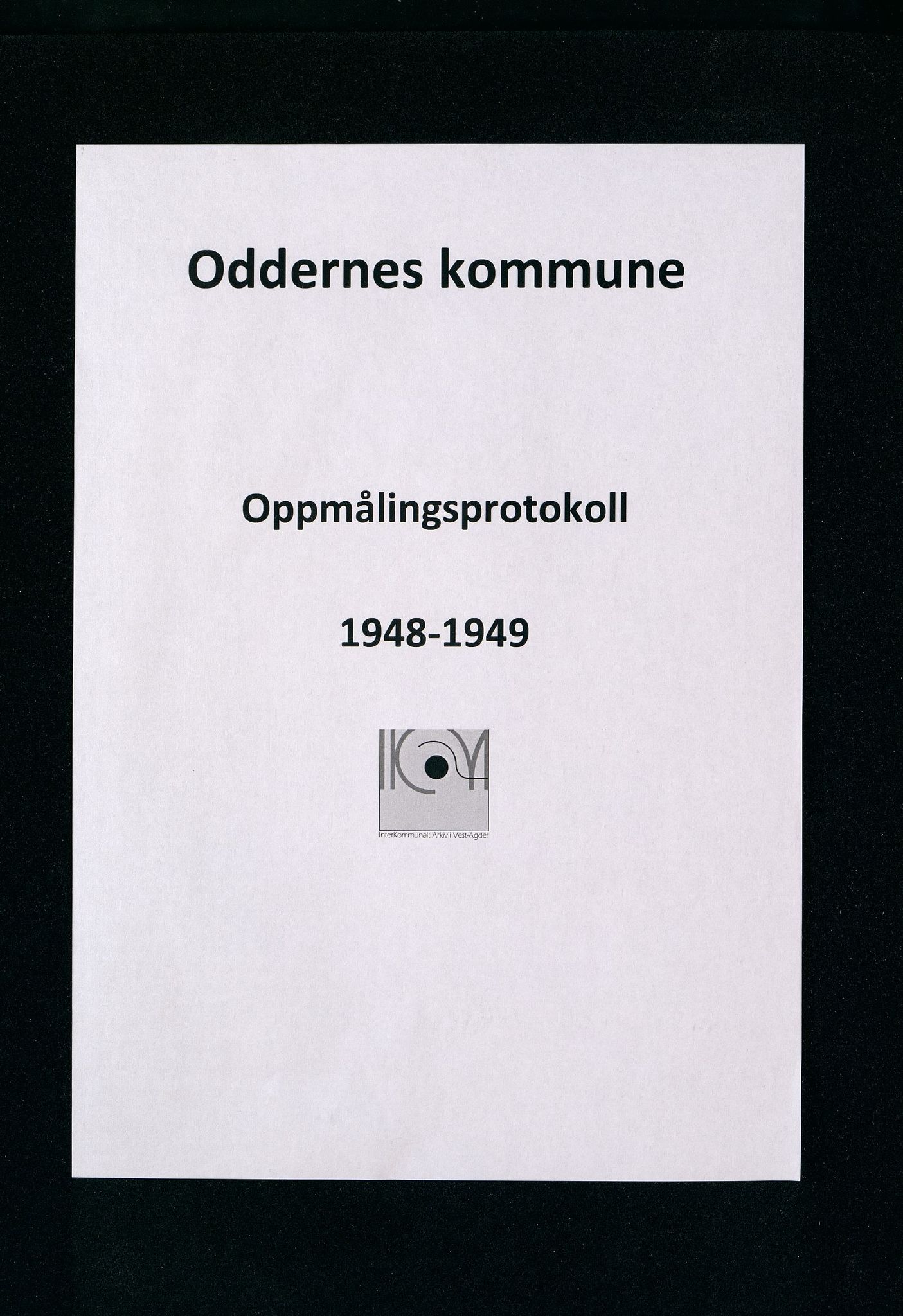 Oddernes kommune - Oppmålingsvesenet, ARKSOR/1001OD773/Ia/L0006: Oppmålingsprotokoll nr.6 (d), 1948-1949