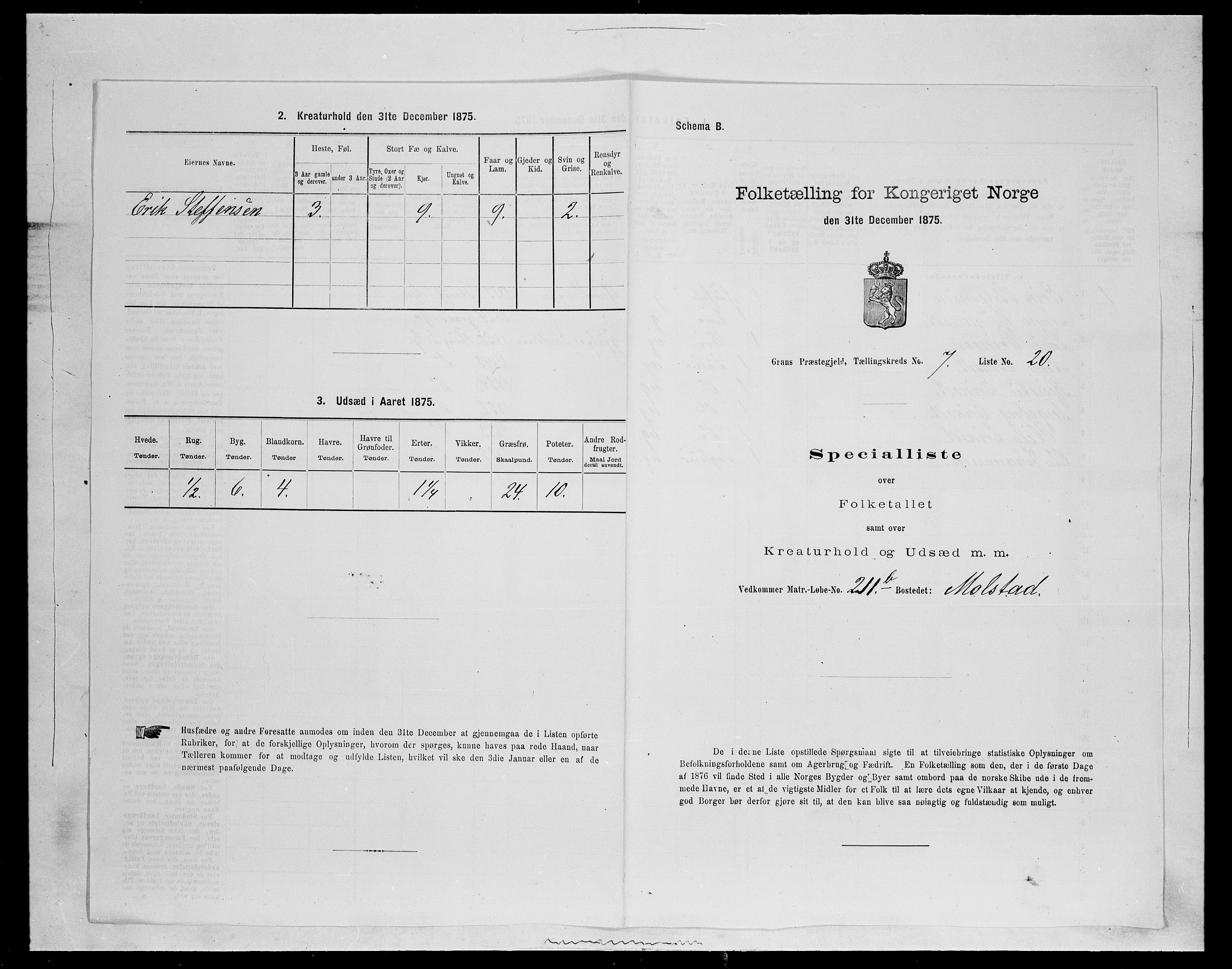 SAH, 1875 census for 0534P Gran, 1875, p. 1206