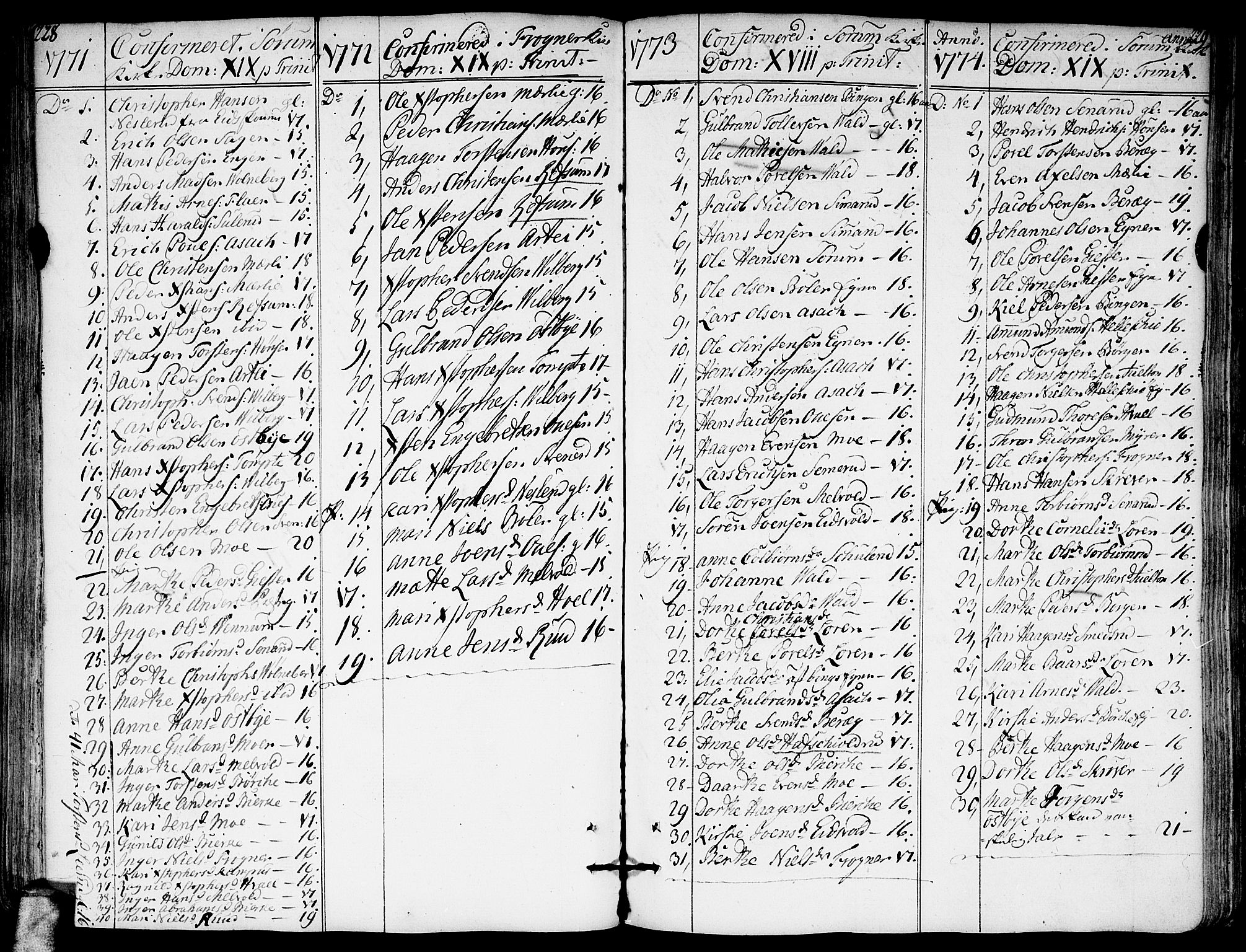 Sørum prestekontor Kirkebøker, SAO/A-10303/F/Fa/L0002: Parish register (official) no. I 2, 1759-1814, p. 228-229