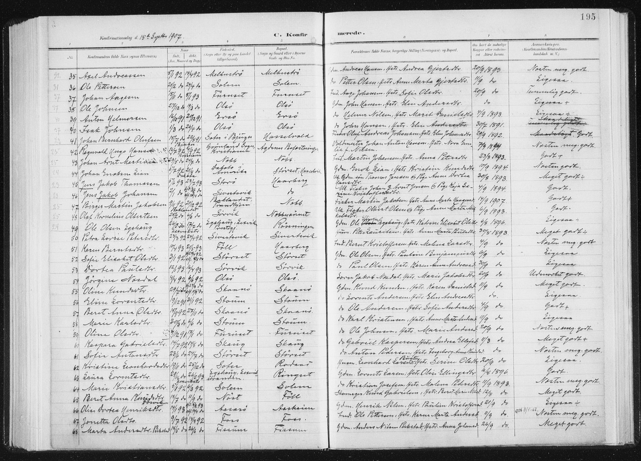 Ministerialprotokoller, klokkerbøker og fødselsregistre - Sør-Trøndelag, SAT/A-1456/647/L0635: Parish register (official) no. 647A02, 1896-1911, p. 195