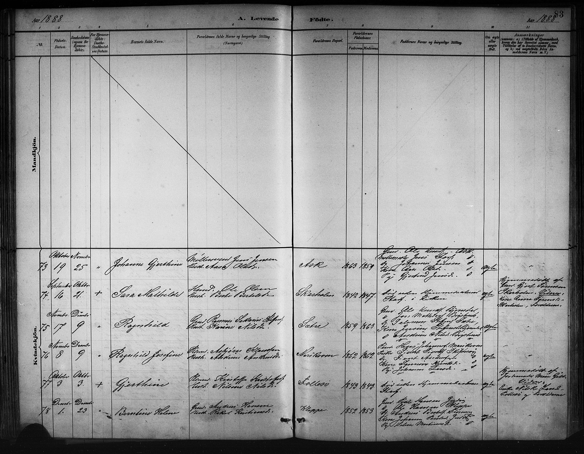 Askøy Sokneprestembete, AV/SAB-A-74101/H/Ha/Hab/Haba/L0008: Parish register (copy) no. A 8, 1882-1893, p. 83