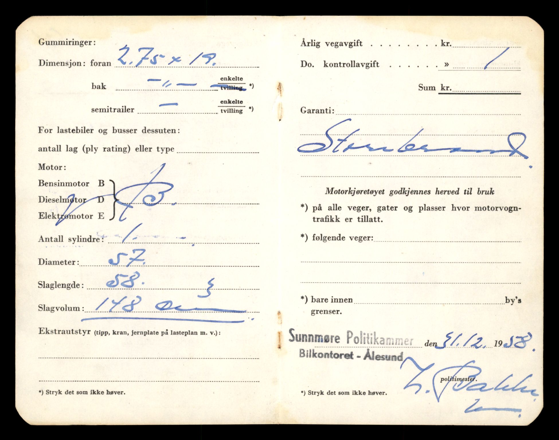 Møre og Romsdal vegkontor - Ålesund trafikkstasjon, SAT/A-4099/F/Fe/L0029: Registreringskort for kjøretøy T 11430 - T 11619, 1927-1998, p. 32