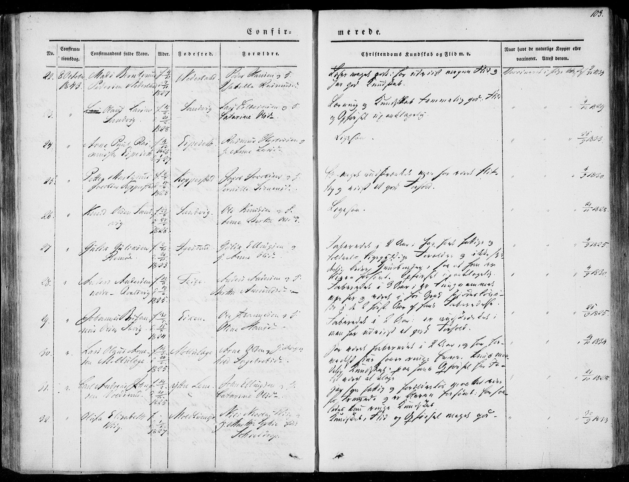 Ministerialprotokoller, klokkerbøker og fødselsregistre - Møre og Romsdal, AV/SAT-A-1454/507/L0070: Parish register (official) no. 507A05, 1842-1873, p. 103