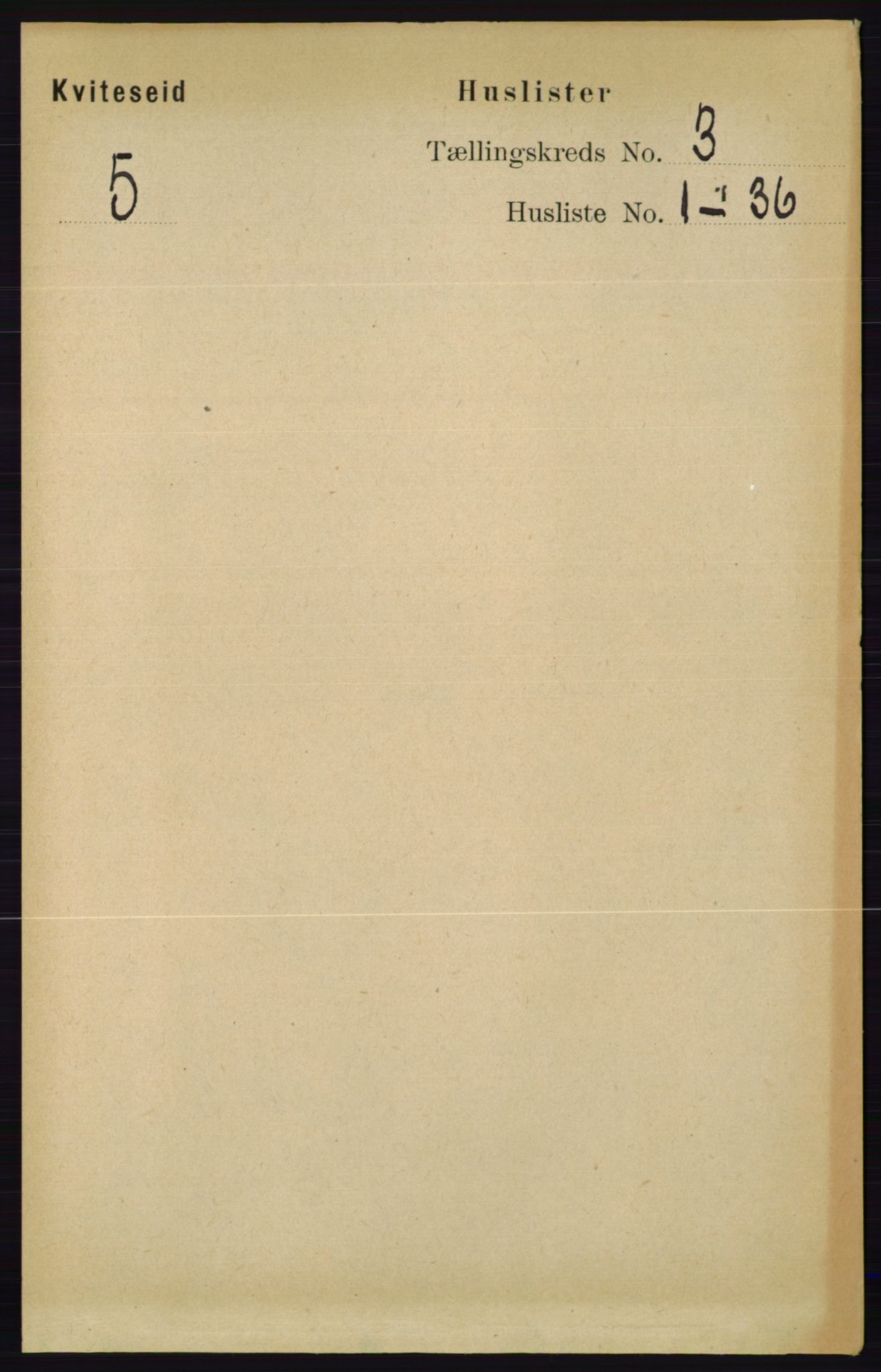 RA, 1891 census for 0829 Kviteseid, 1891, p. 462
