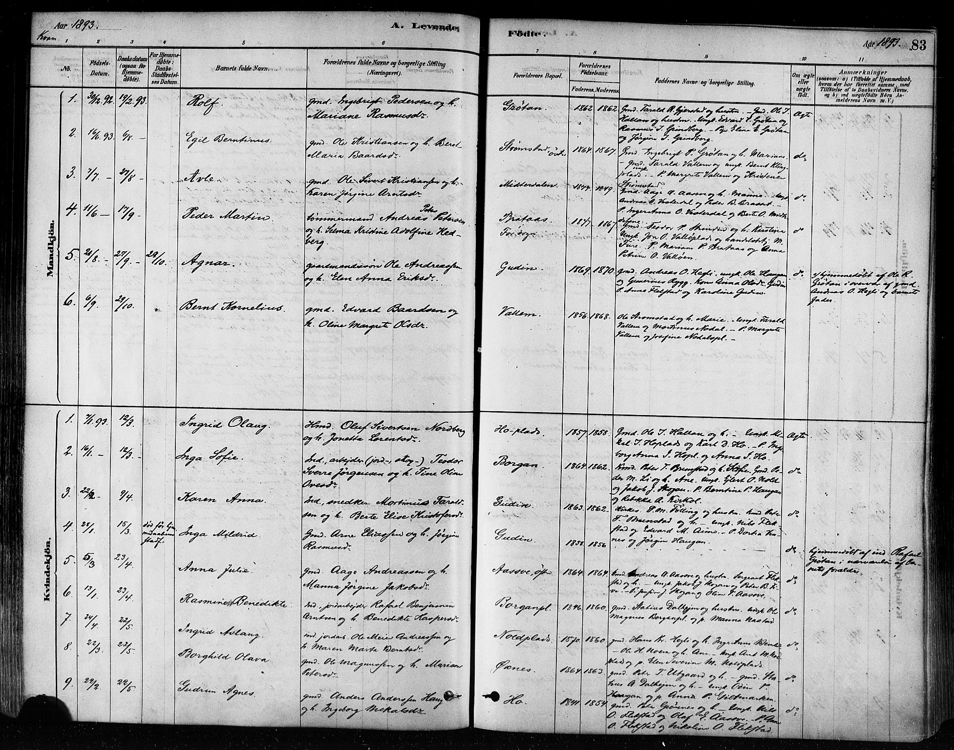 Ministerialprotokoller, klokkerbøker og fødselsregistre - Nord-Trøndelag, SAT/A-1458/746/L0449: Parish register (official) no. 746A07 /2, 1878-1899, p. 83