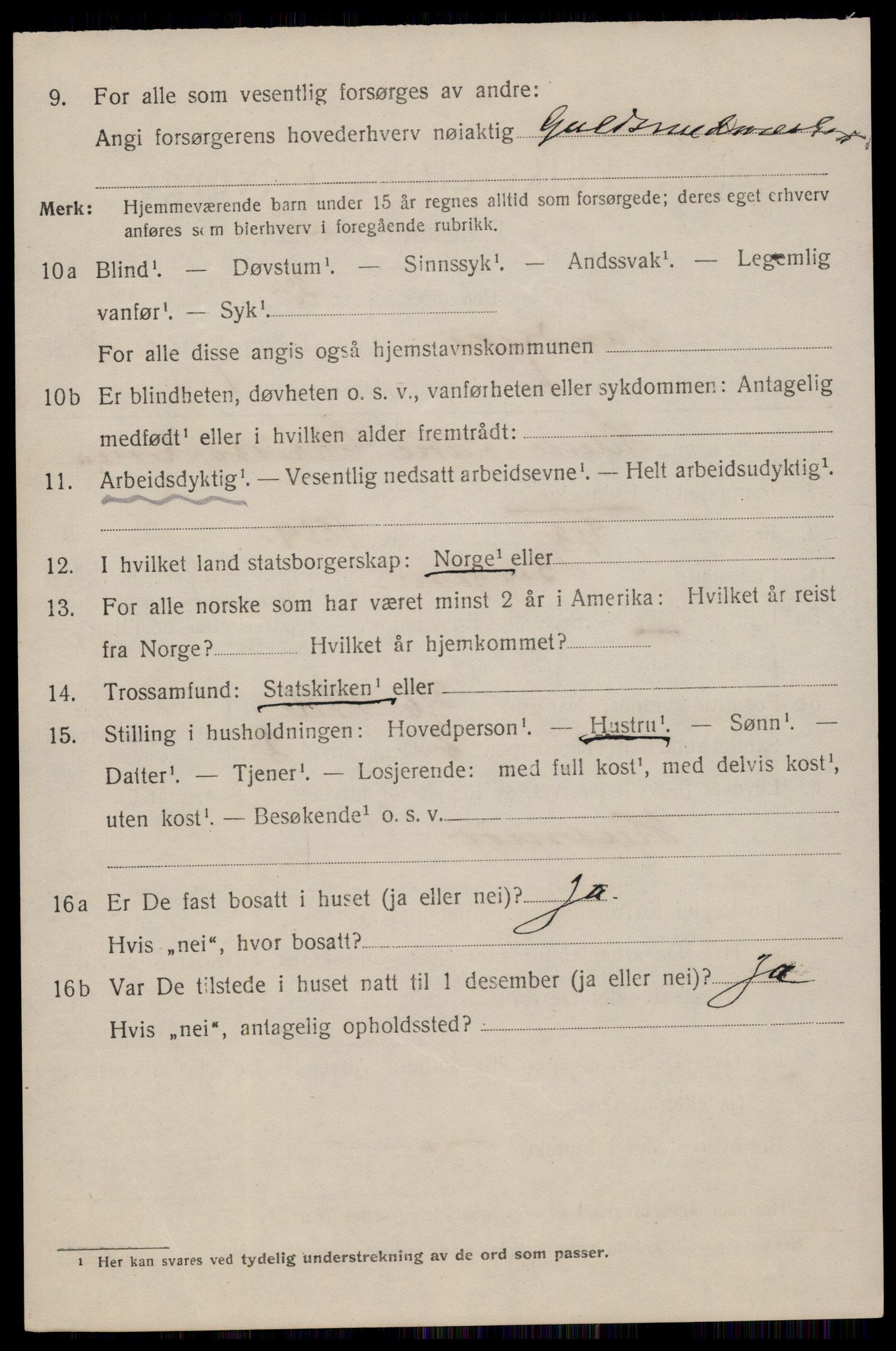 SAST, 1920 census for Sandnes, 1920, p. 5805