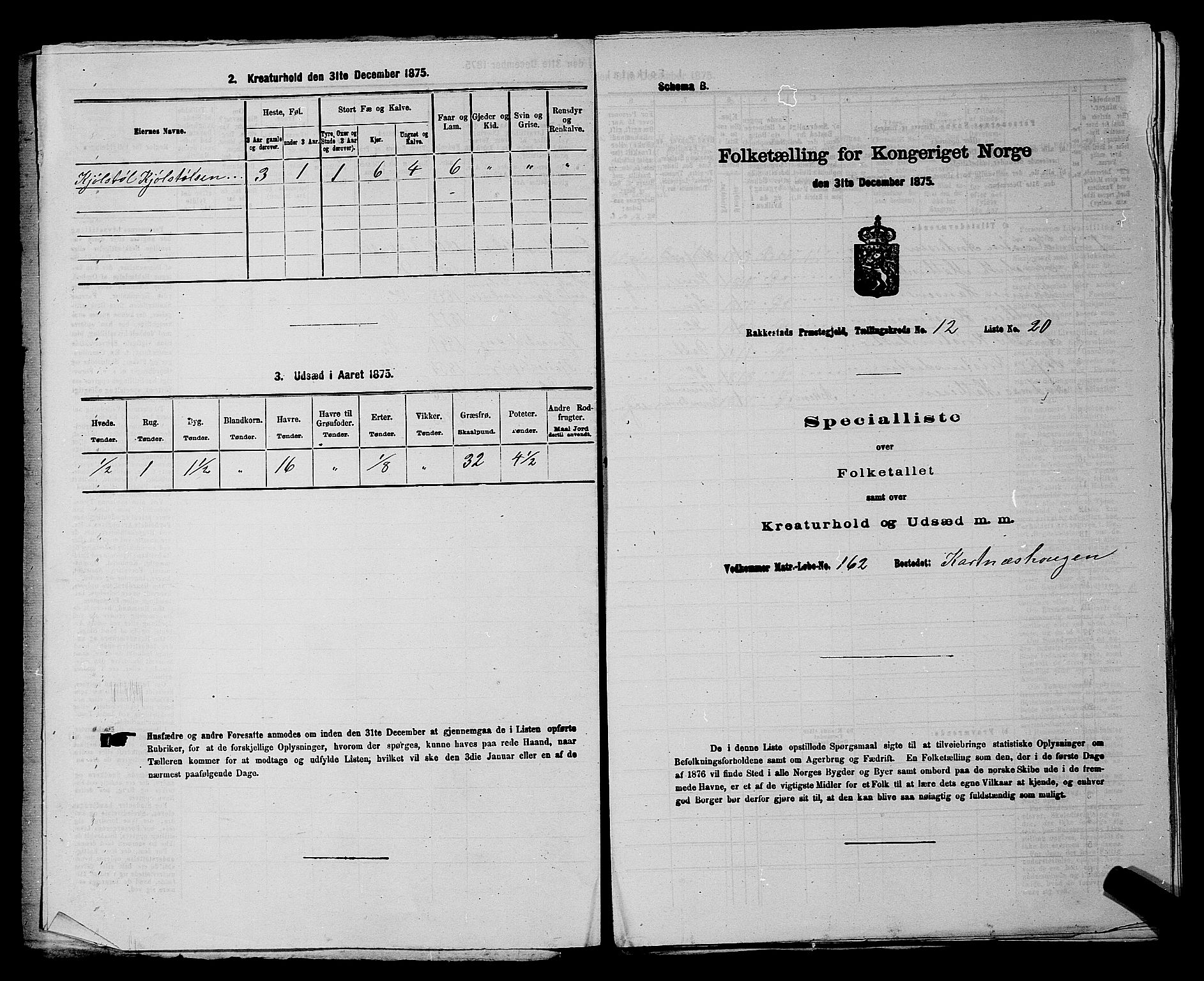 RA, 1875 census for 0128P Rakkestad, 1875, p. 1418