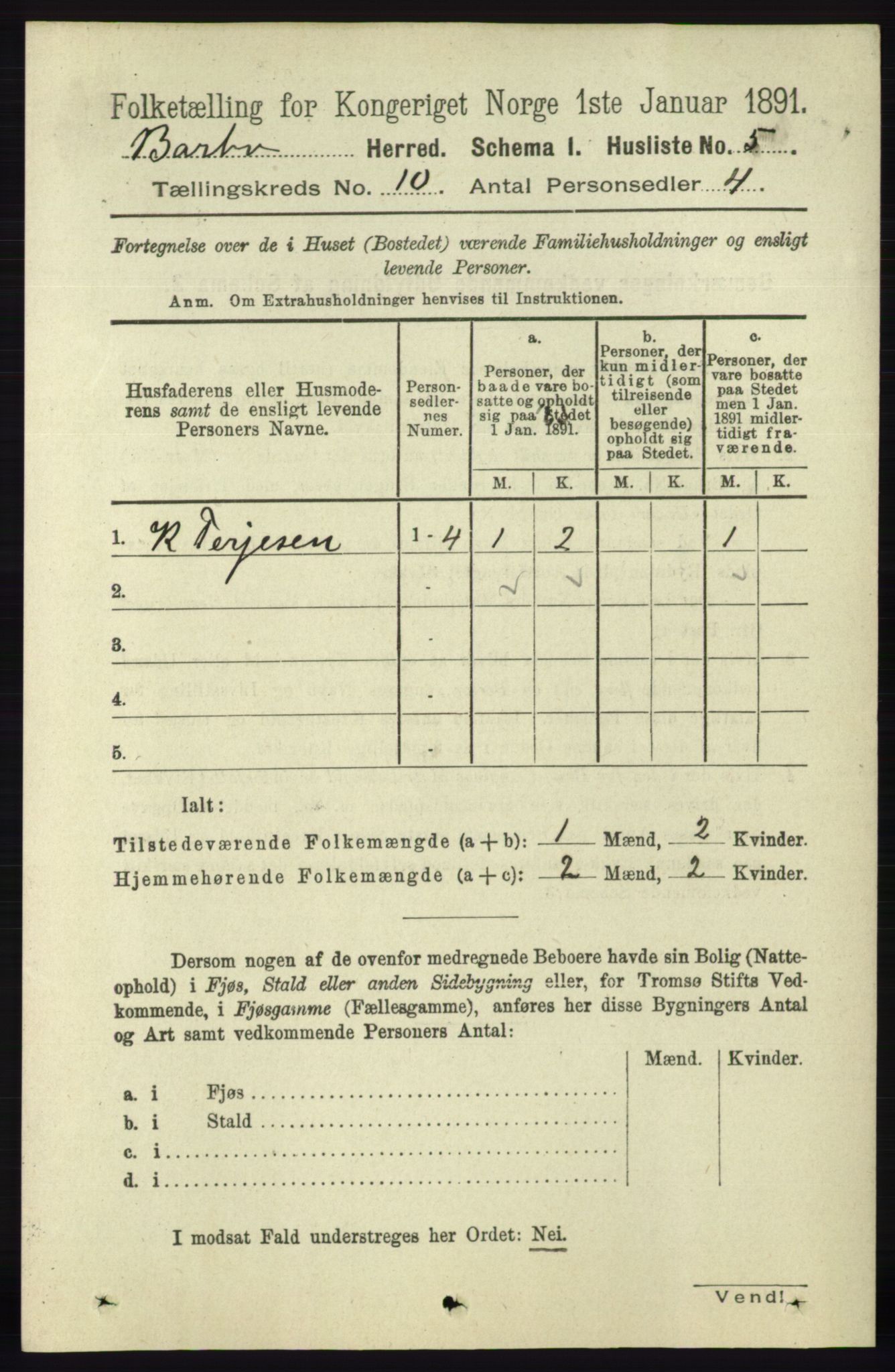 RA, 1891 census for 0990 Barbu, 1891, p. 7804