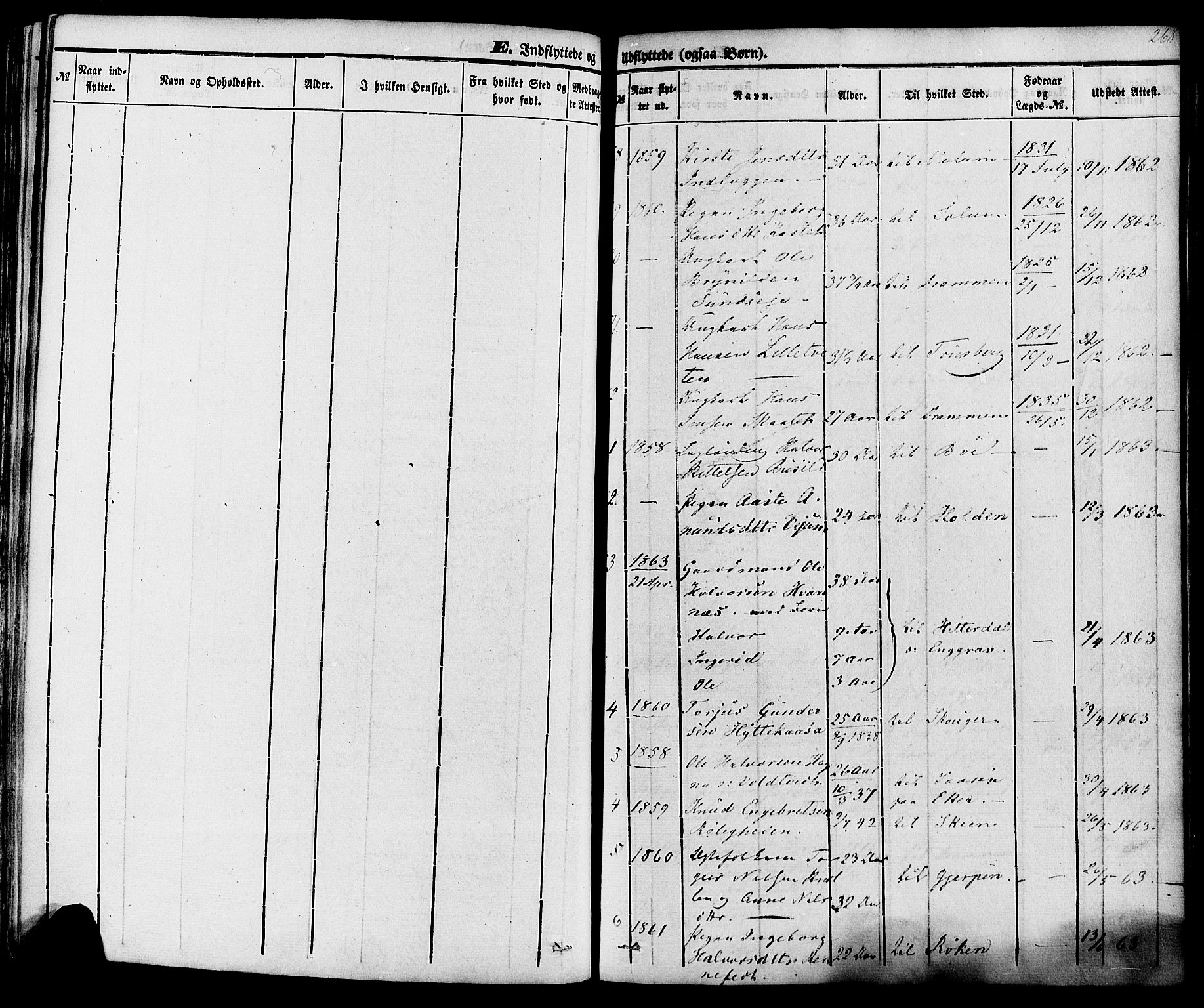 Sauherad kirkebøker, SAKO/A-298/F/Fa/L0007: Parish register (official) no. I 7, 1851-1873, p. 268