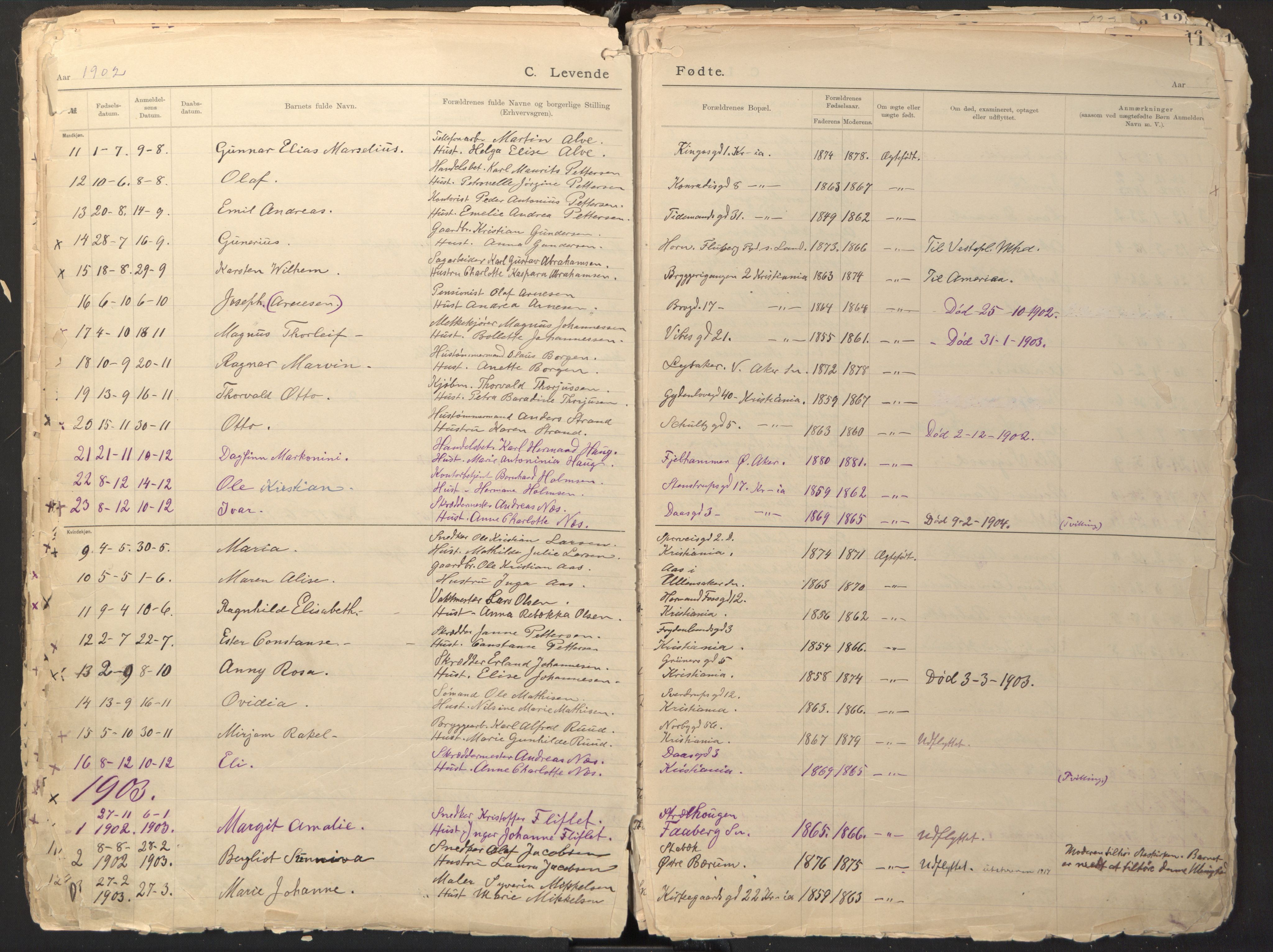 Den evangelisk-lutherske frikirke østre menighet, Oslo, SAO/PAO-0245/F/L0002: Dissenter register no. 2, 1892-1936, p. 110