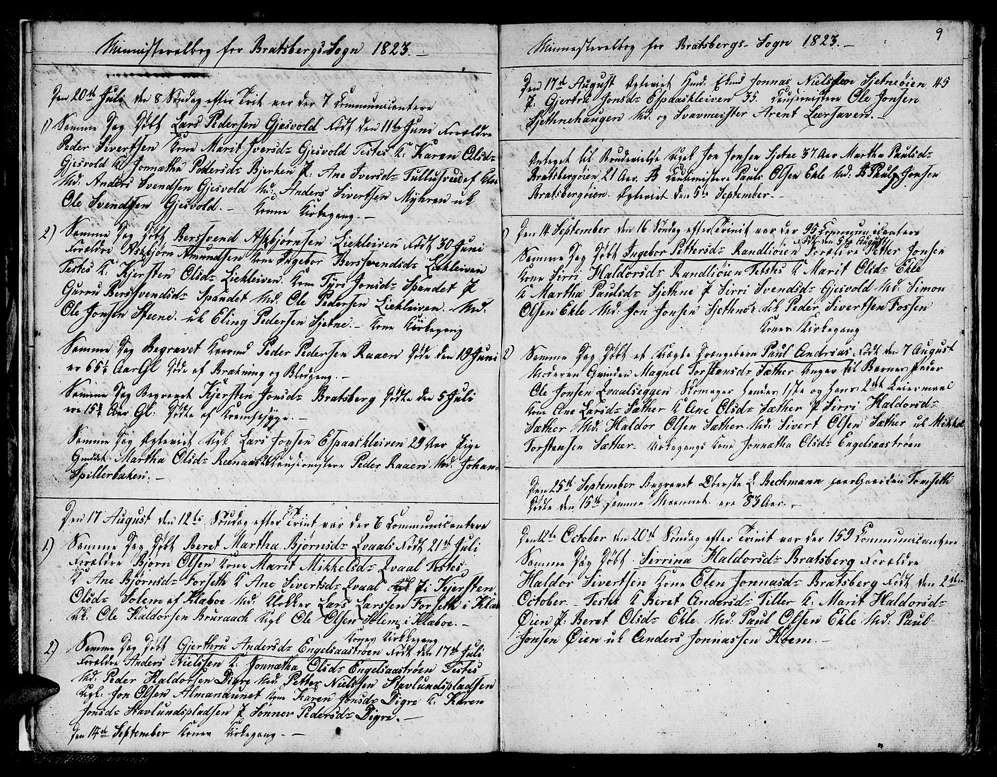 Ministerialprotokoller, klokkerbøker og fødselsregistre - Sør-Trøndelag, SAT/A-1456/608/L0337: Parish register (copy) no. 608C03, 1821-1831, p. 9