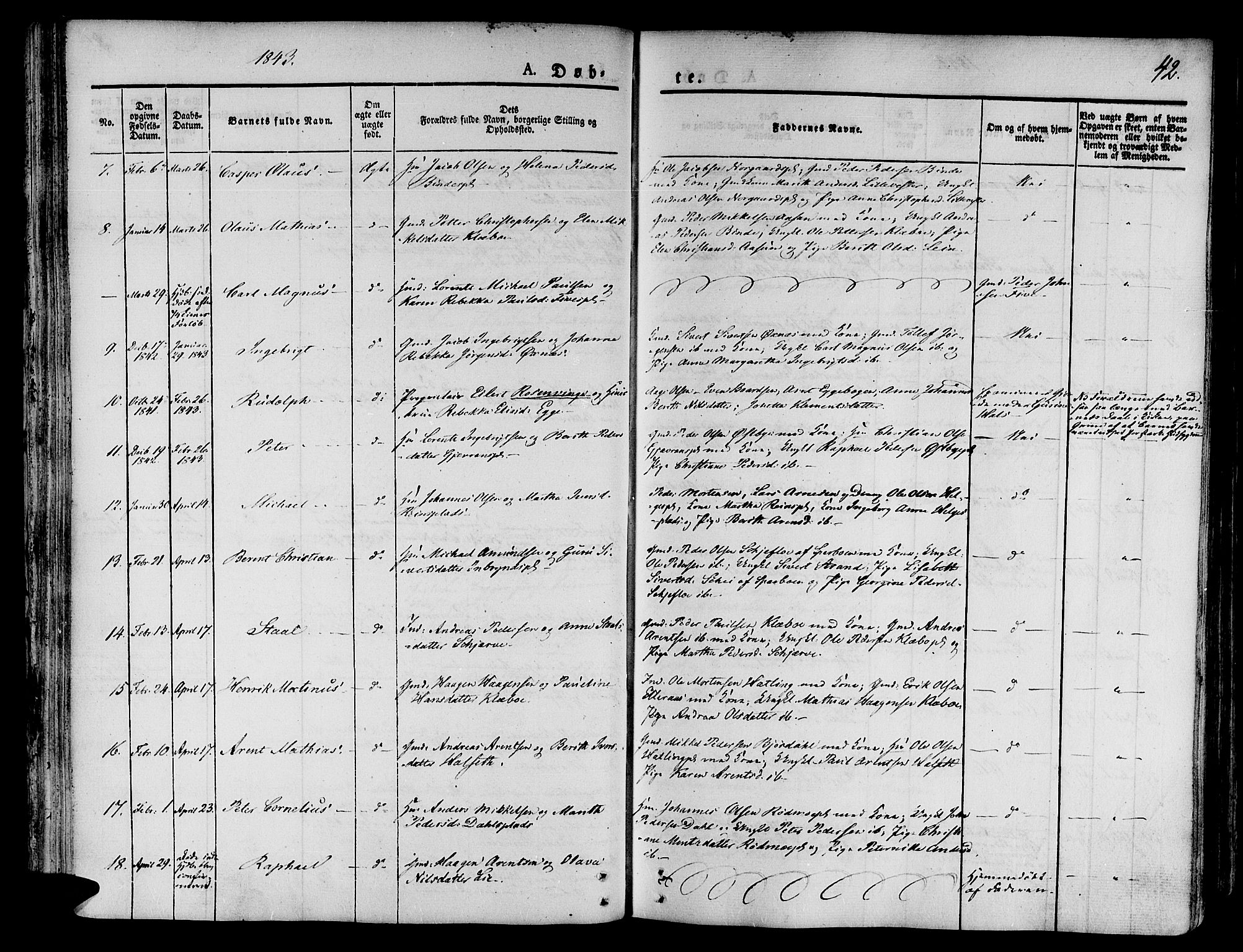 Ministerialprotokoller, klokkerbøker og fødselsregistre - Nord-Trøndelag, AV/SAT-A-1458/746/L0445: Parish register (official) no. 746A04, 1826-1846, p. 42