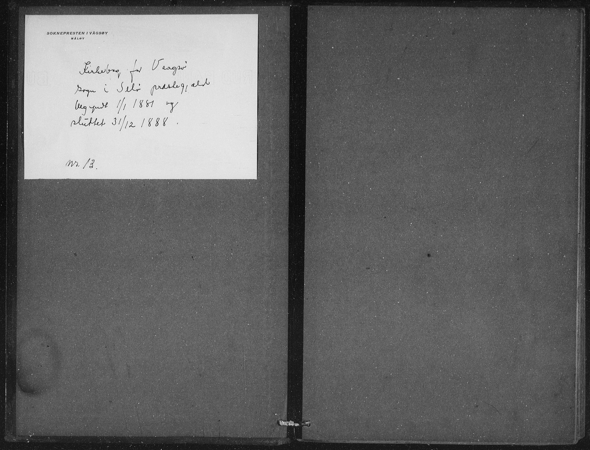 Selje sokneprestembete, AV/SAB-A-99938/H/Ha/Haa/Haac/L0001: Parish register (official) no. C  1, 1881-1888