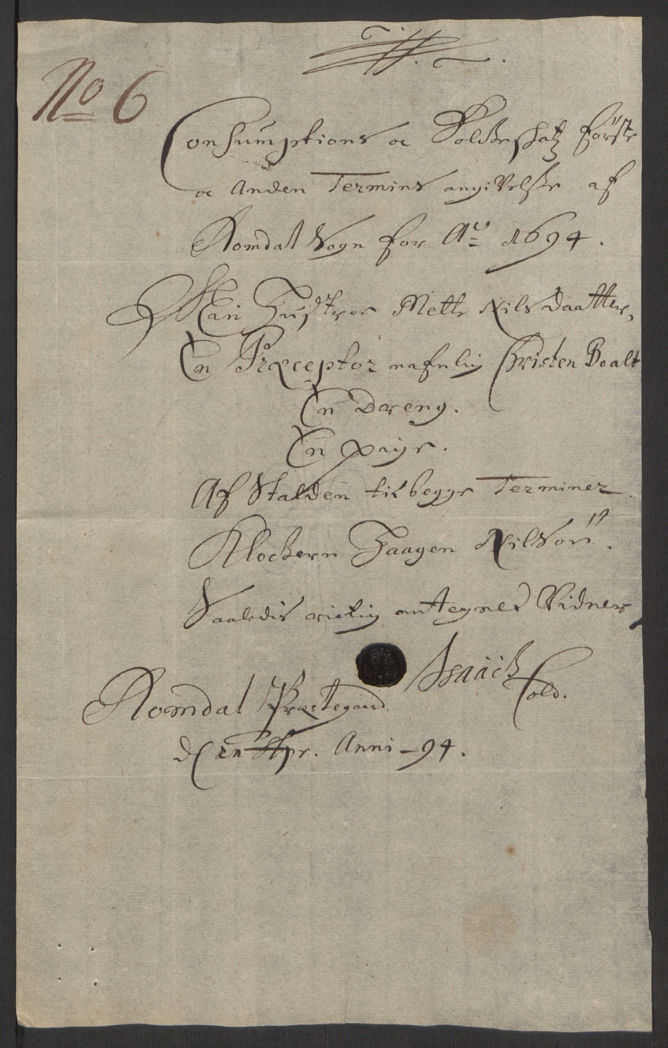 Rentekammeret inntil 1814, Reviderte regnskaper, Fogderegnskap, AV/RA-EA-4092/R16/L1035: Fogderegnskap Hedmark, 1694, p. 105