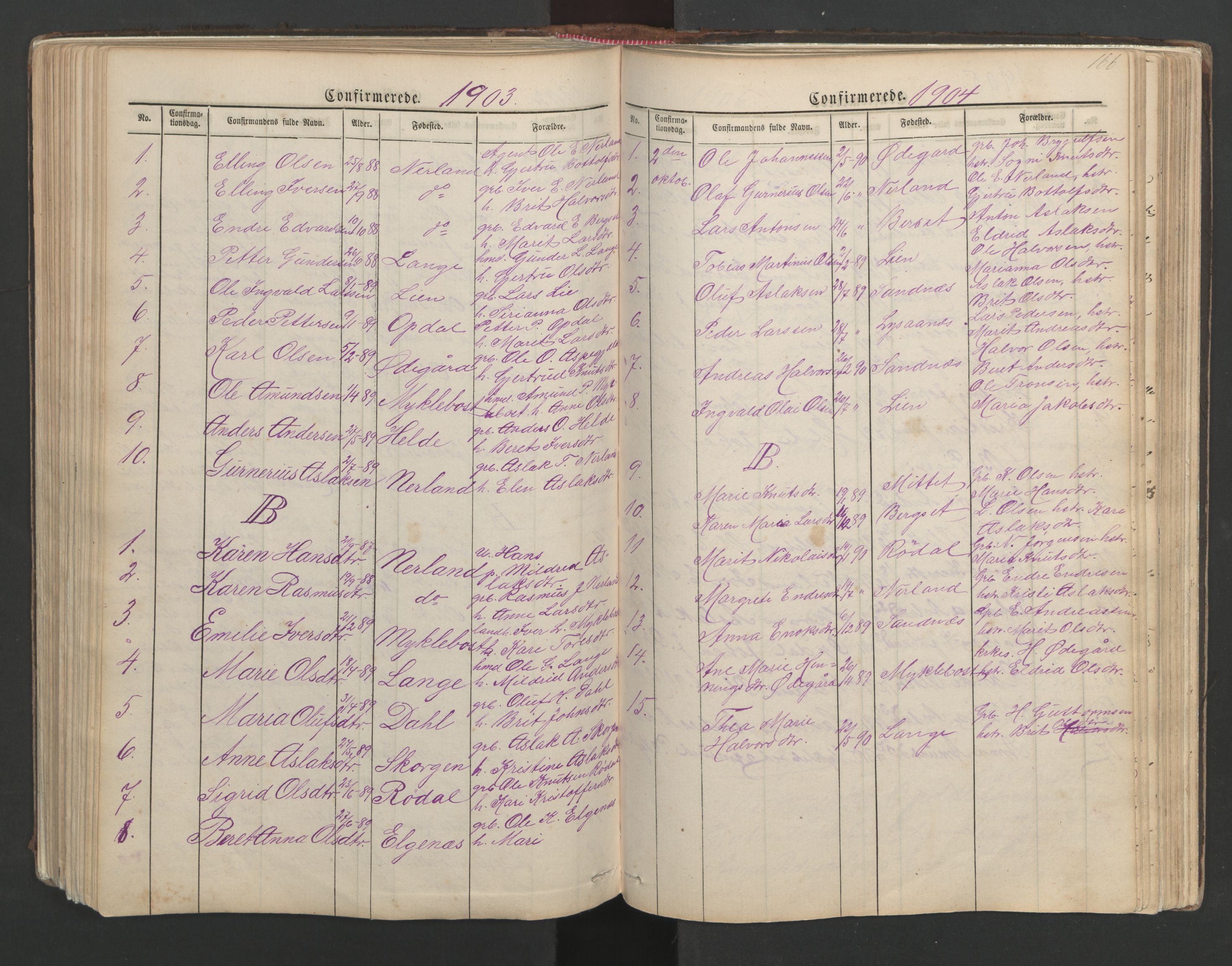 Ministerialprotokoller, klokkerbøker og fødselsregistre - Møre og Romsdal, AV/SAT-A-1454/554/L0645: Parish register (copy) no. 554C02, 1867-1946, p. 166