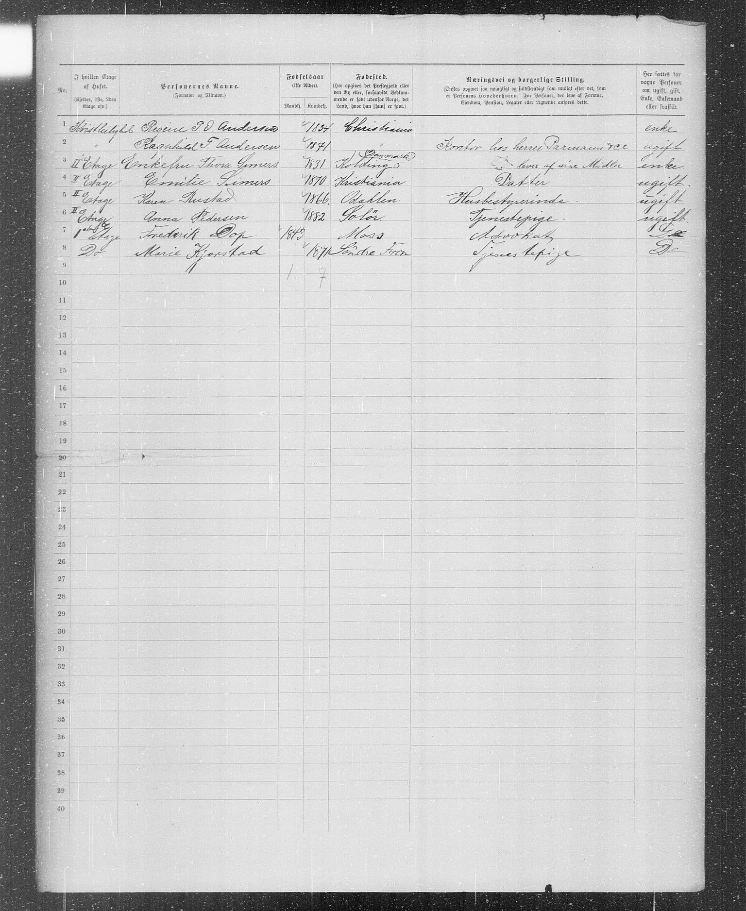 OBA, Municipal Census 1899 for Kristiania, 1899, p. 65