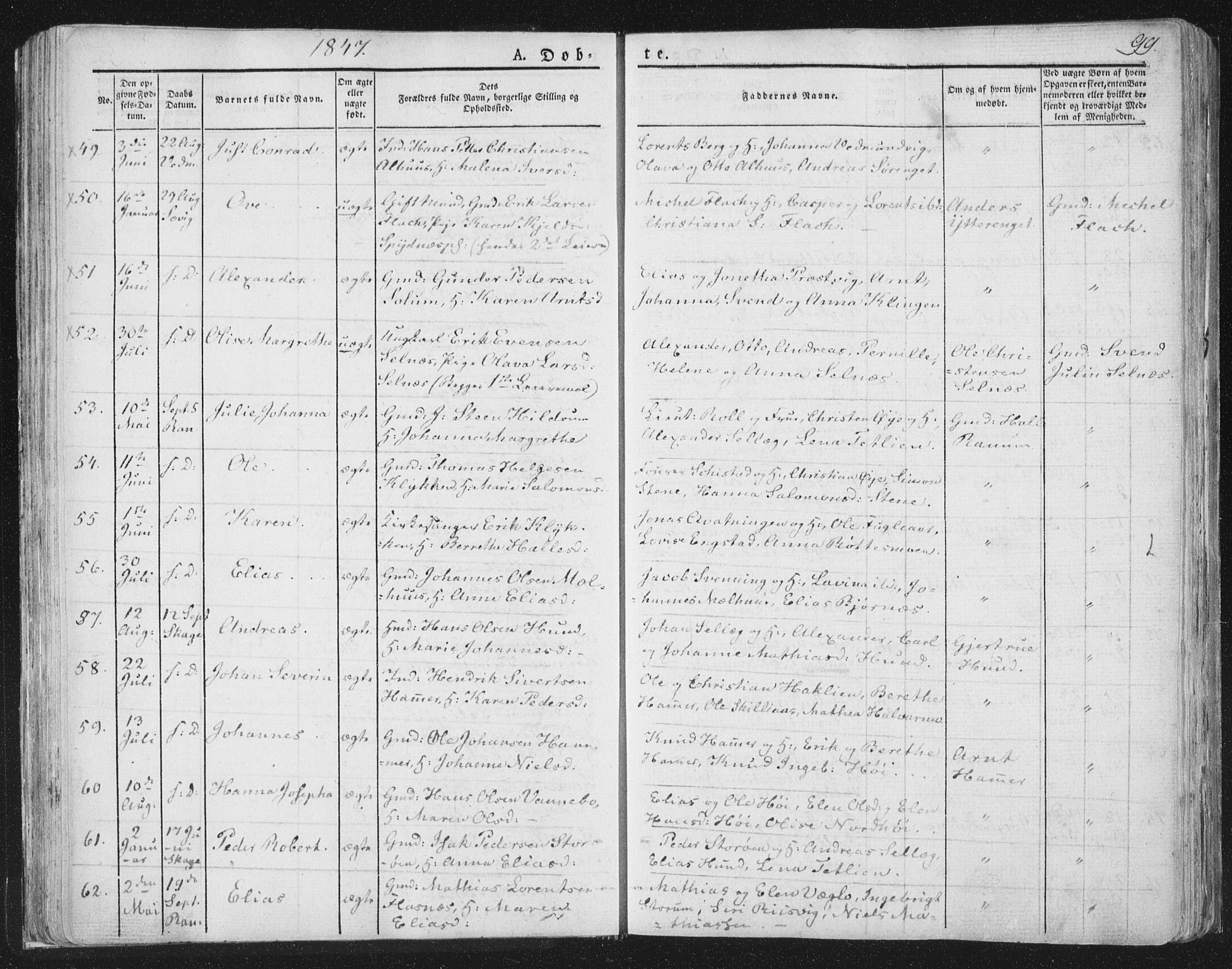 Ministerialprotokoller, klokkerbøker og fødselsregistre - Nord-Trøndelag, SAT/A-1458/764/L0551: Parish register (official) no. 764A07a, 1824-1864, p. 99