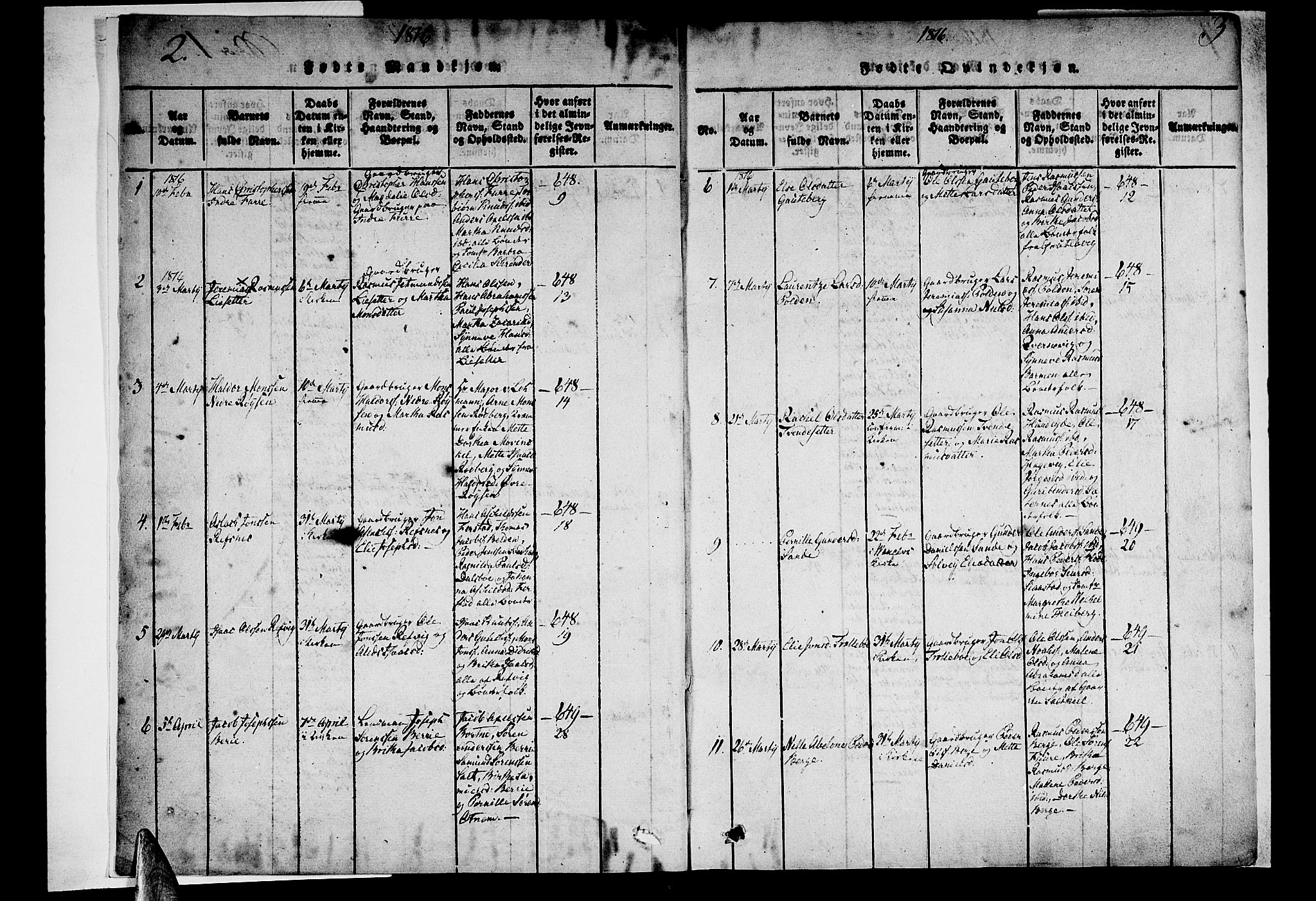 Selje sokneprestembete, AV/SAB-A-99938/H/Ha/Haa/Haaa: Parish register (official) no. A 8, 1816-1828, p. 2-3