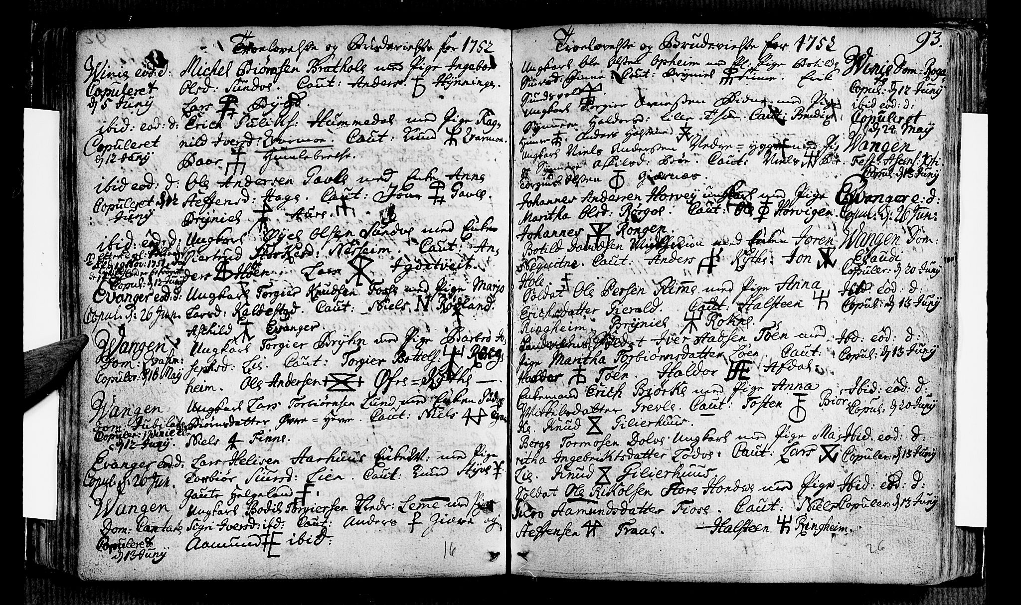 Voss sokneprestembete, AV/SAB-A-79001/H/Haa: Parish register (official) no. A 7, 1731-1773, p. 93