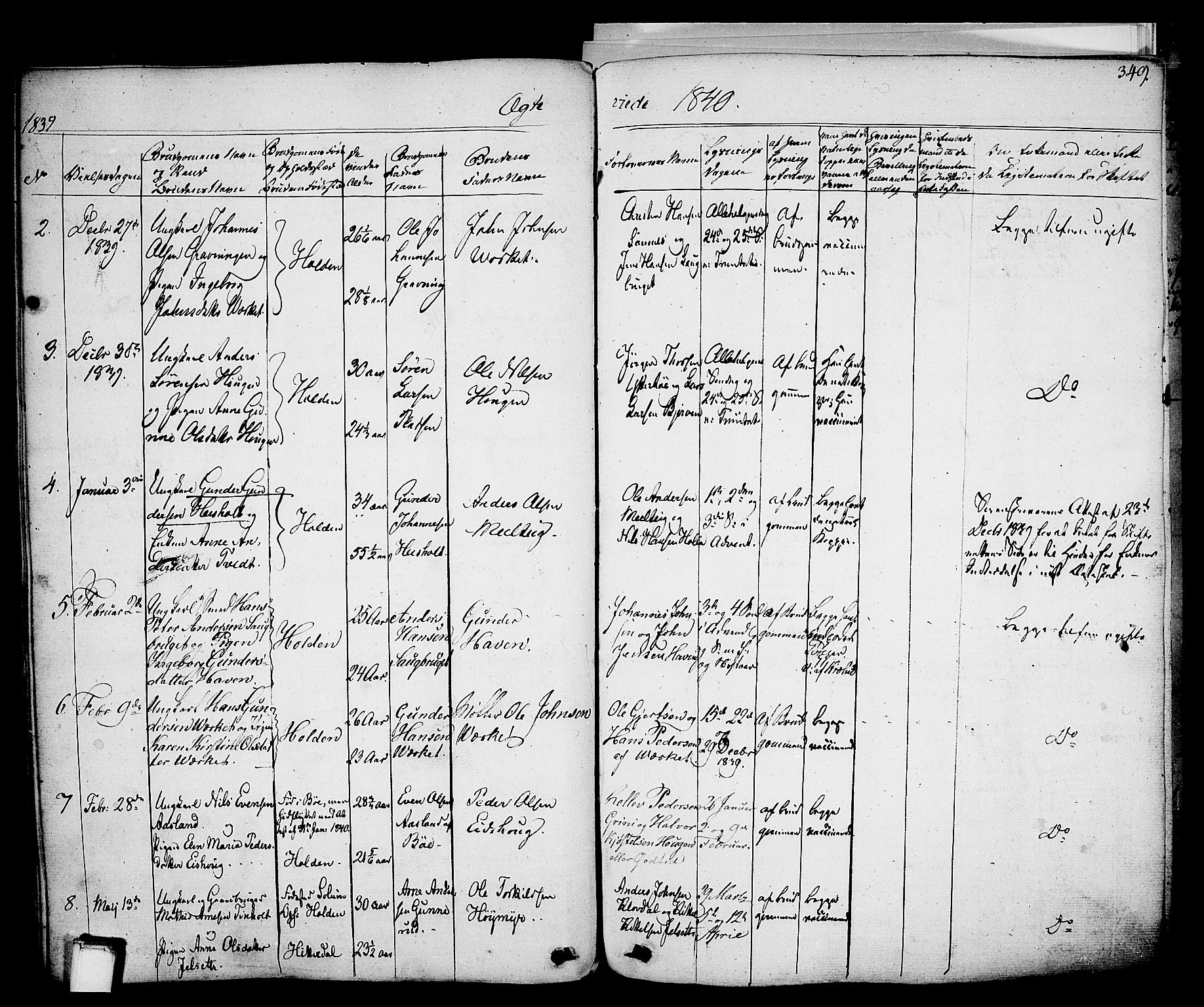 Holla kirkebøker, AV/SAKO-A-272/F/Fa/L0004: Parish register (official) no. 4, 1830-1848, p. 349