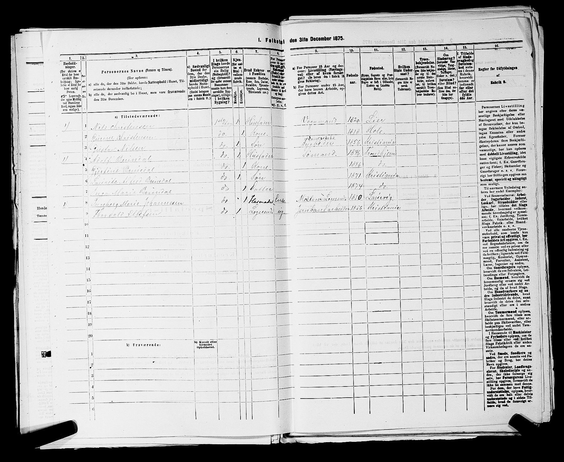 RA, 1875 census for 0301 Kristiania, 1875, p. 8611