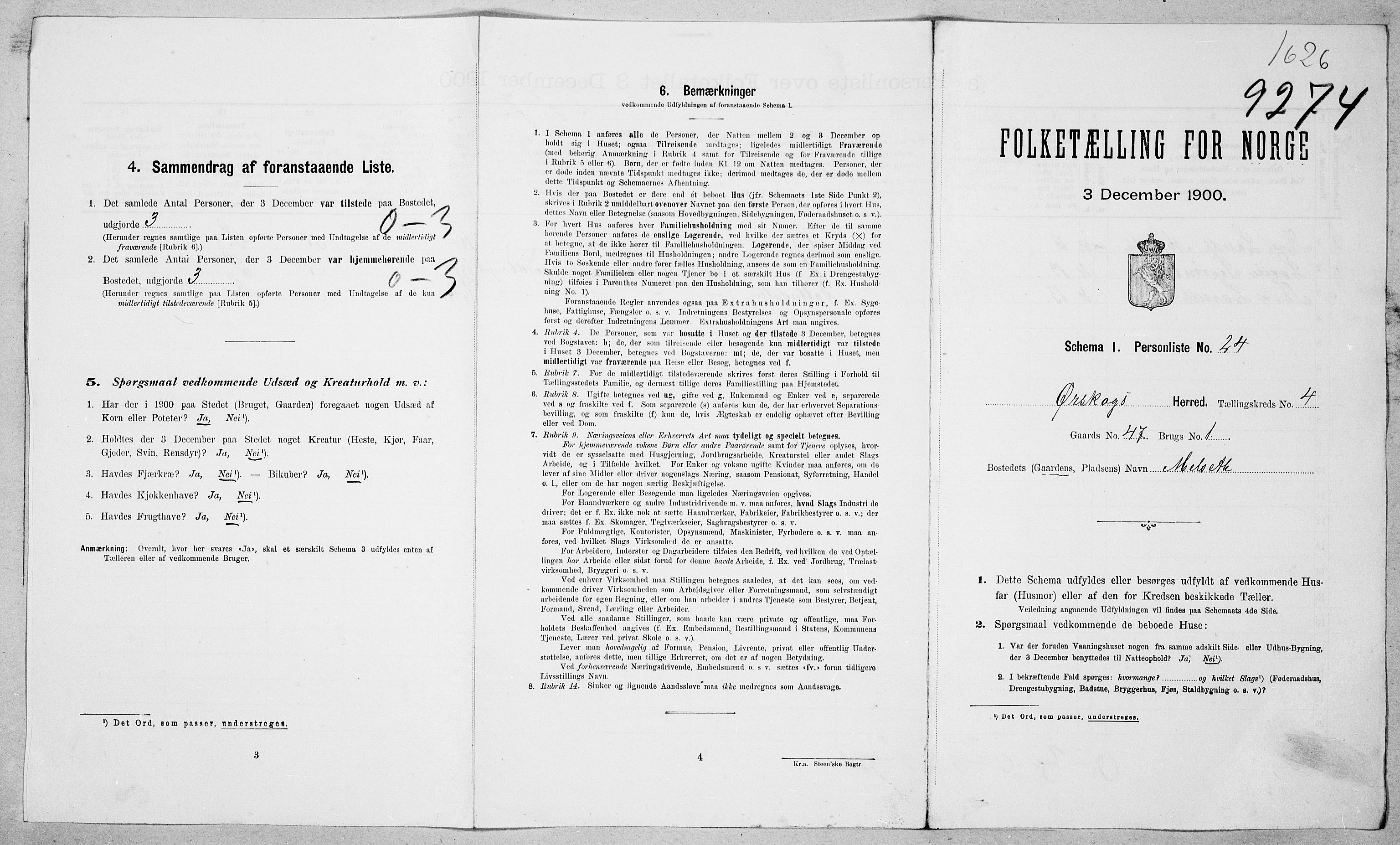 SAT, 1900 census for Ørskog, 1900, p. 40