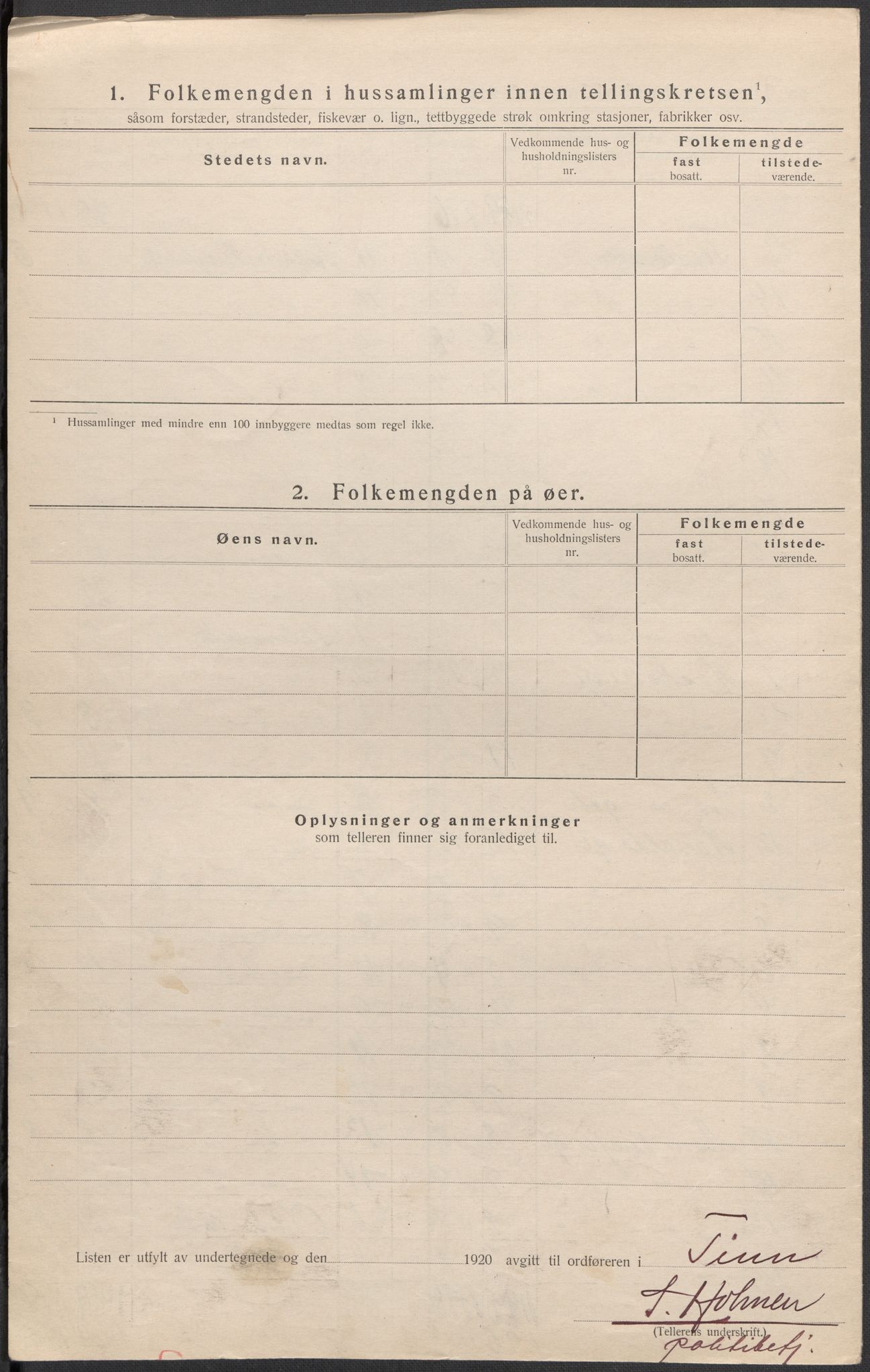 SAKO, 1920 census for Tinn, 1920, p. 46