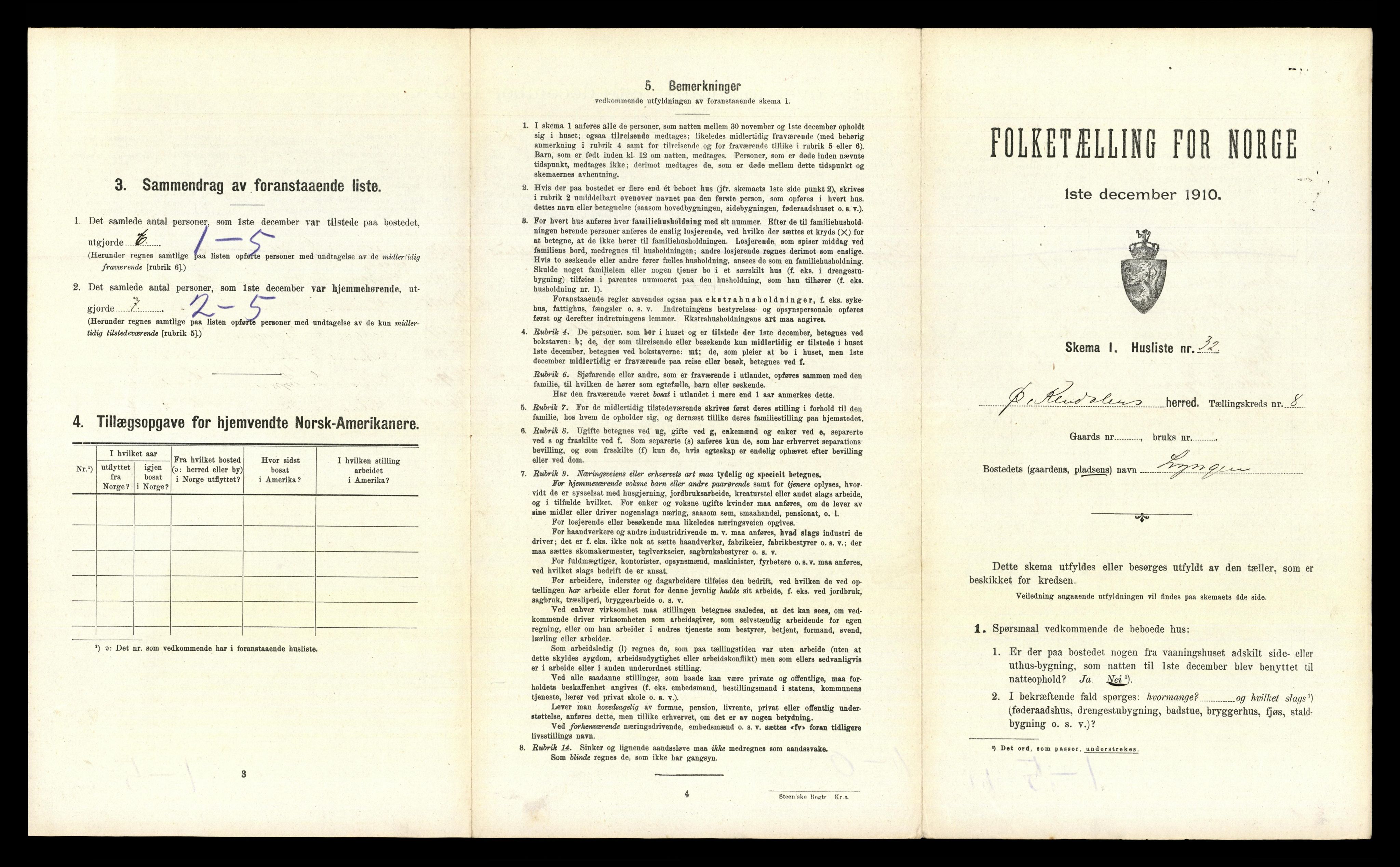 RA, 1910 census for Øvre Rendal, 1910, p. 600