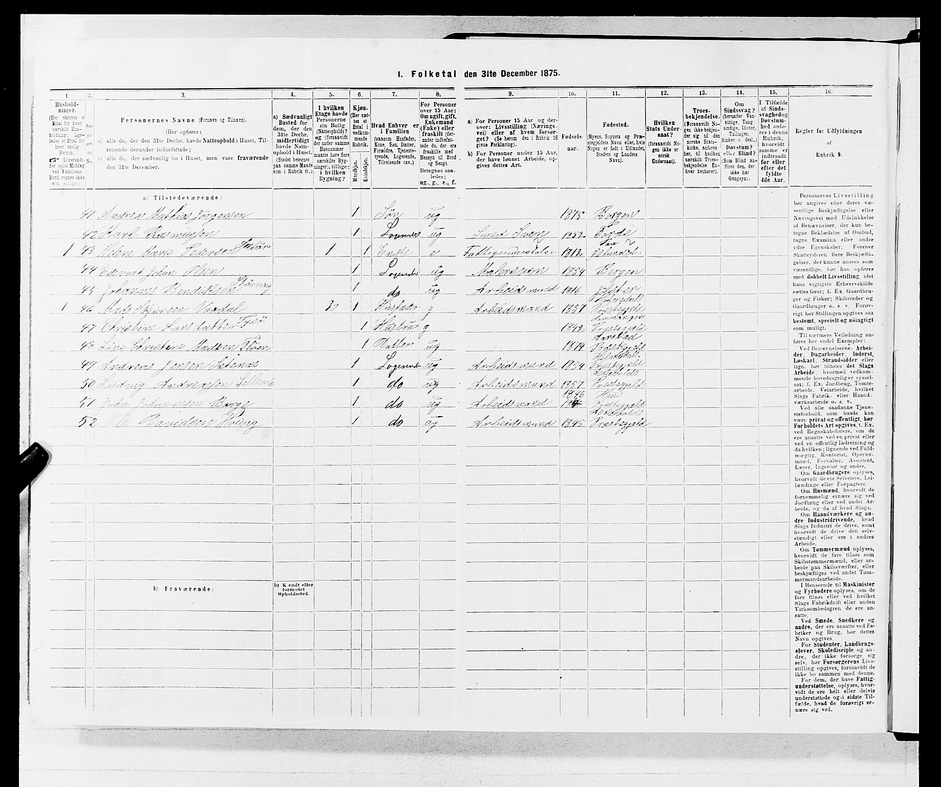 SAB, 1875 census for 1301 Bergen, 1875, p. 4077