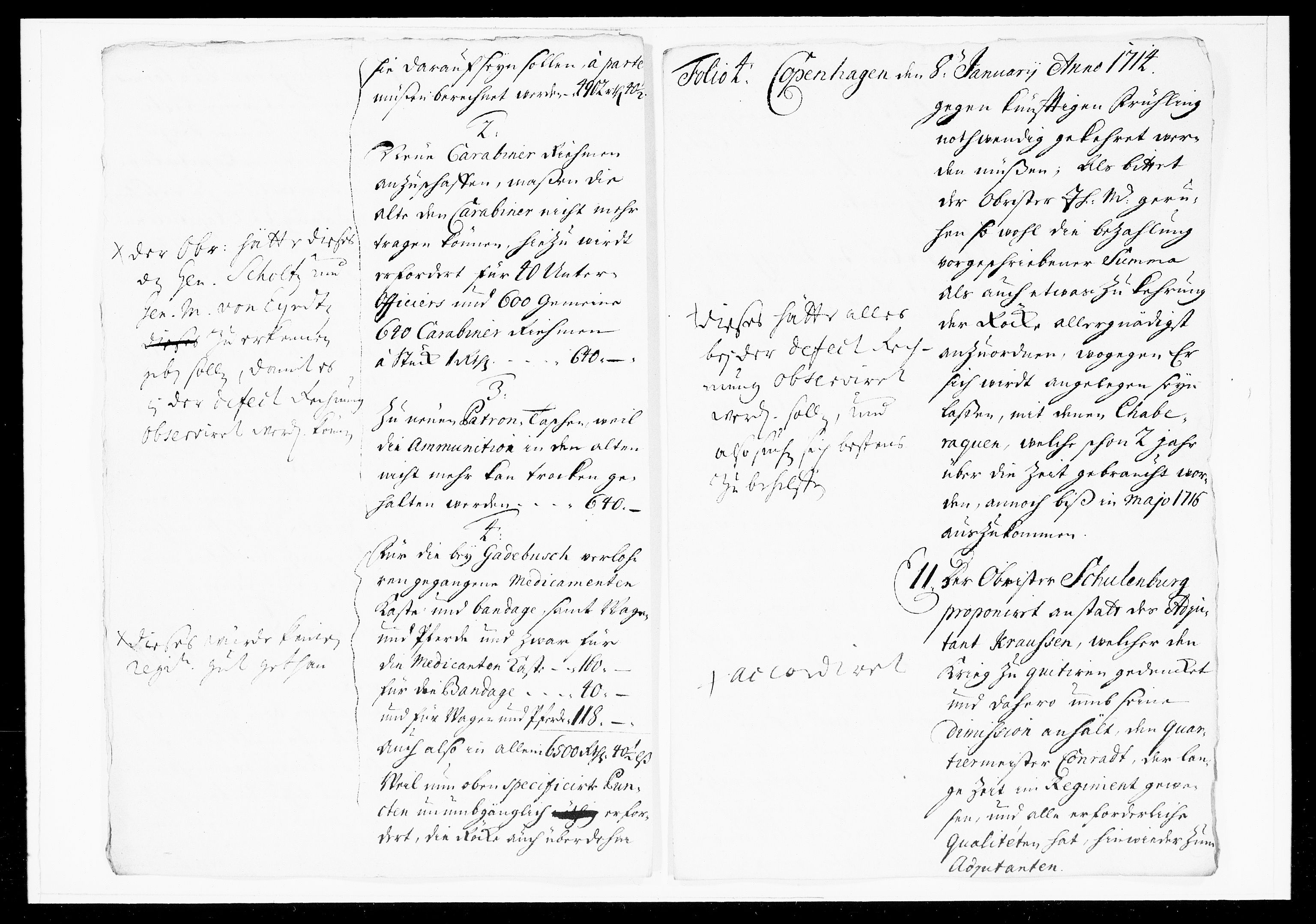 Krigskollegiet, Krigskancelliet, DRA/A-0006/-/1003-1013: Refererede sager, 1714, p. 31