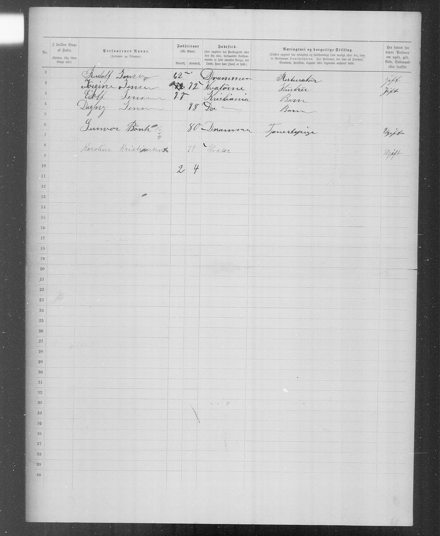 OBA, Municipal Census 1899 for Kristiania, 1899, p. 4209