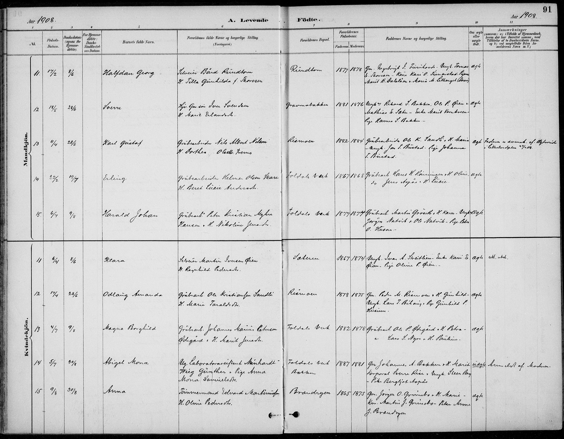 Alvdal prestekontor, SAH/PREST-060/H/Ha/Haa/L0003: Parish register (official) no. 3, 1886-1912, p. 91