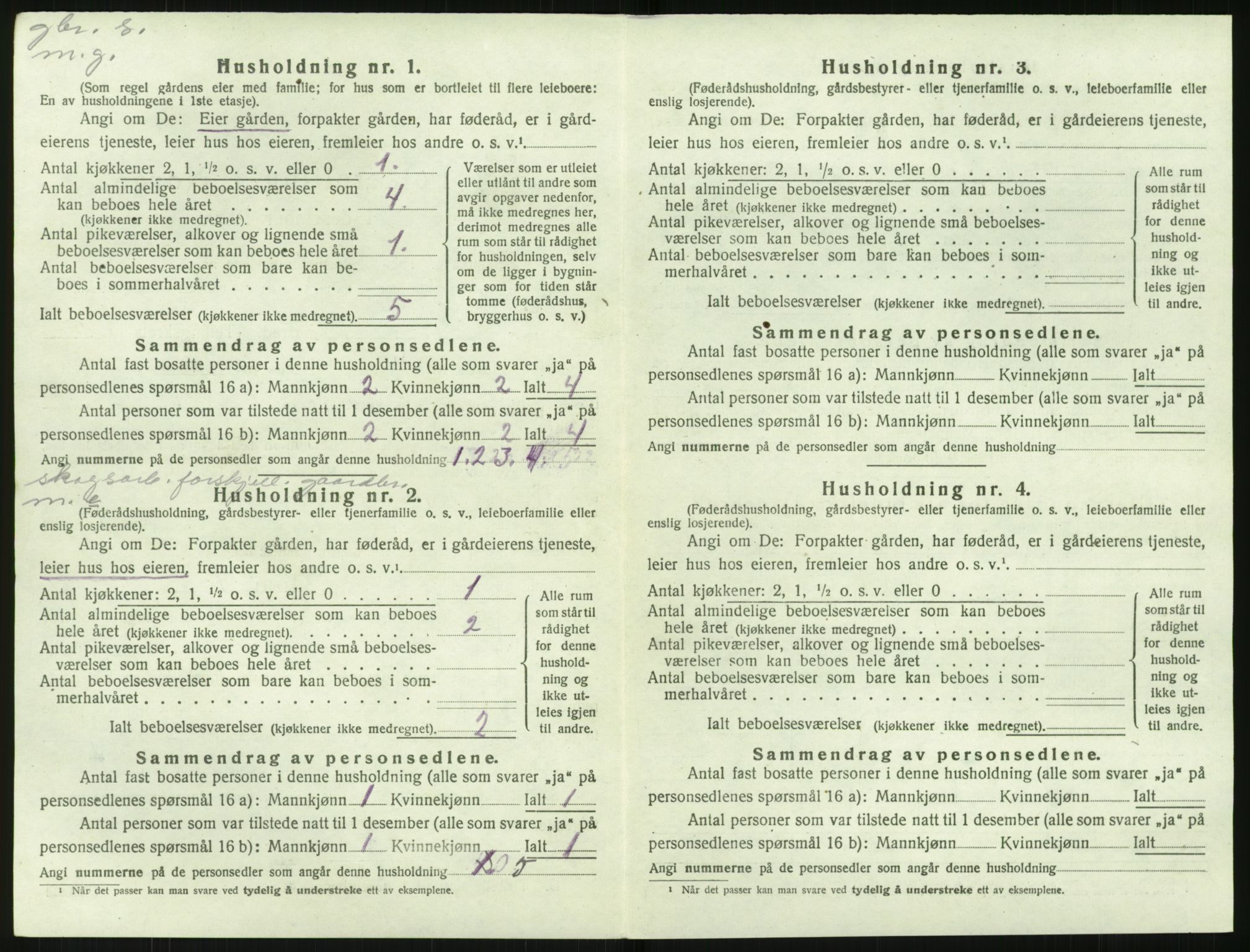 SAK, 1920 census for Stokken, 1920, p. 225