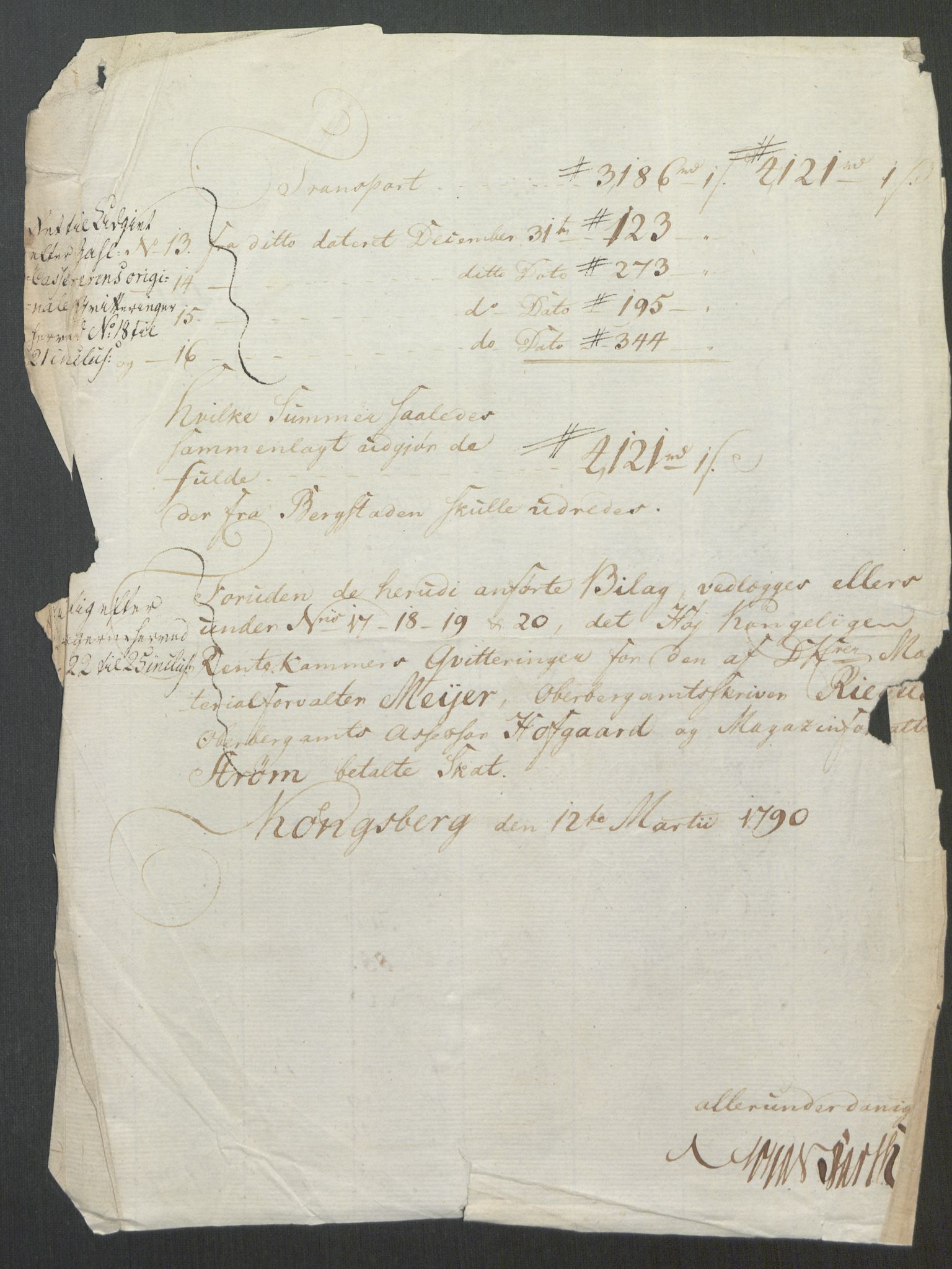 Rentekammeret inntil 1814, Reviderte regnskaper, Mindre regnskaper, AV/RA-EA-4068/Rf/Rfe/L0019: Jæren og Dalane fogderi, Kongsberg, 1789, p. 230