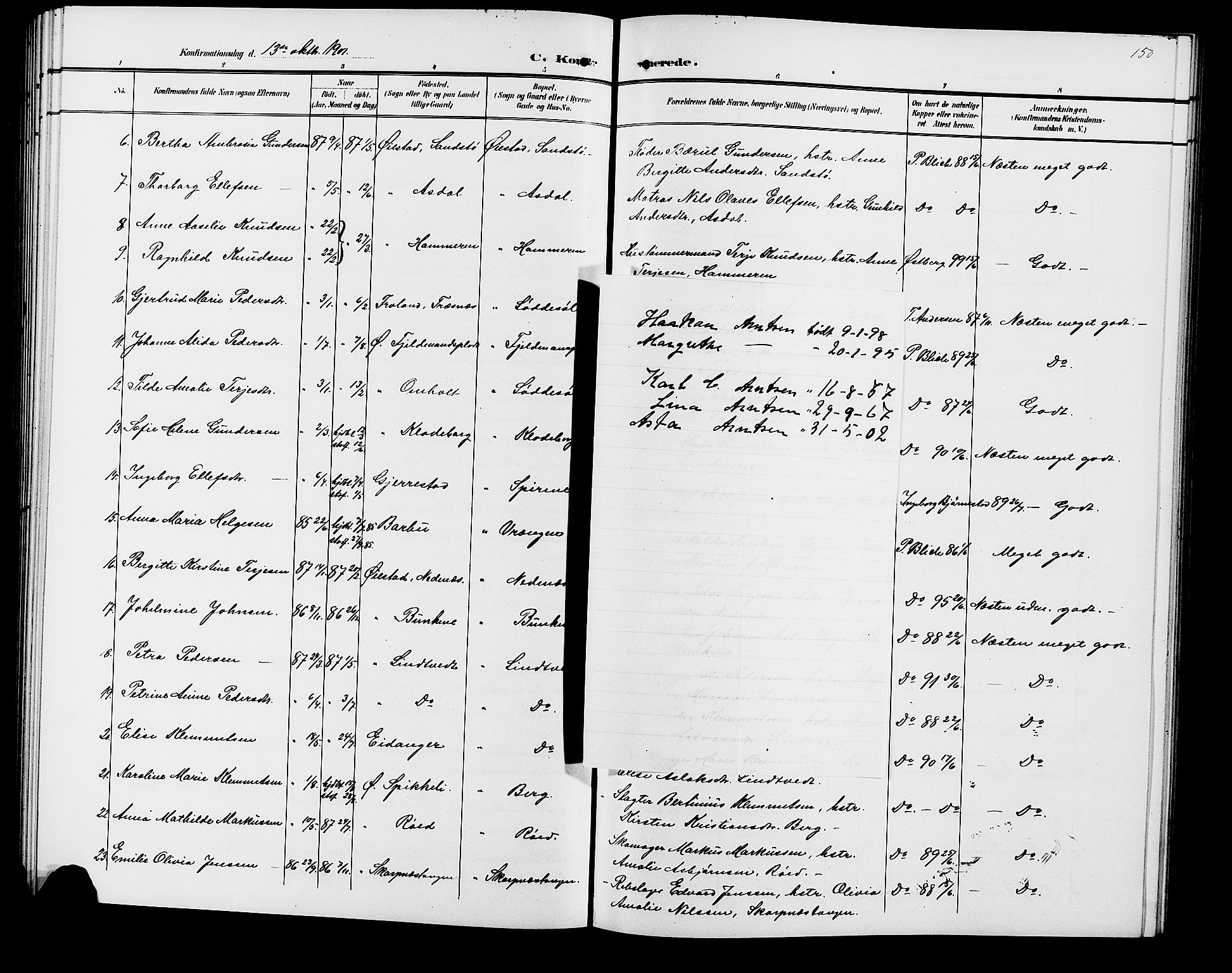 Øyestad sokneprestkontor, SAK/1111-0049/F/Fb/L0010: Parish register (copy) no. B 10, 1897-1906, p. 150