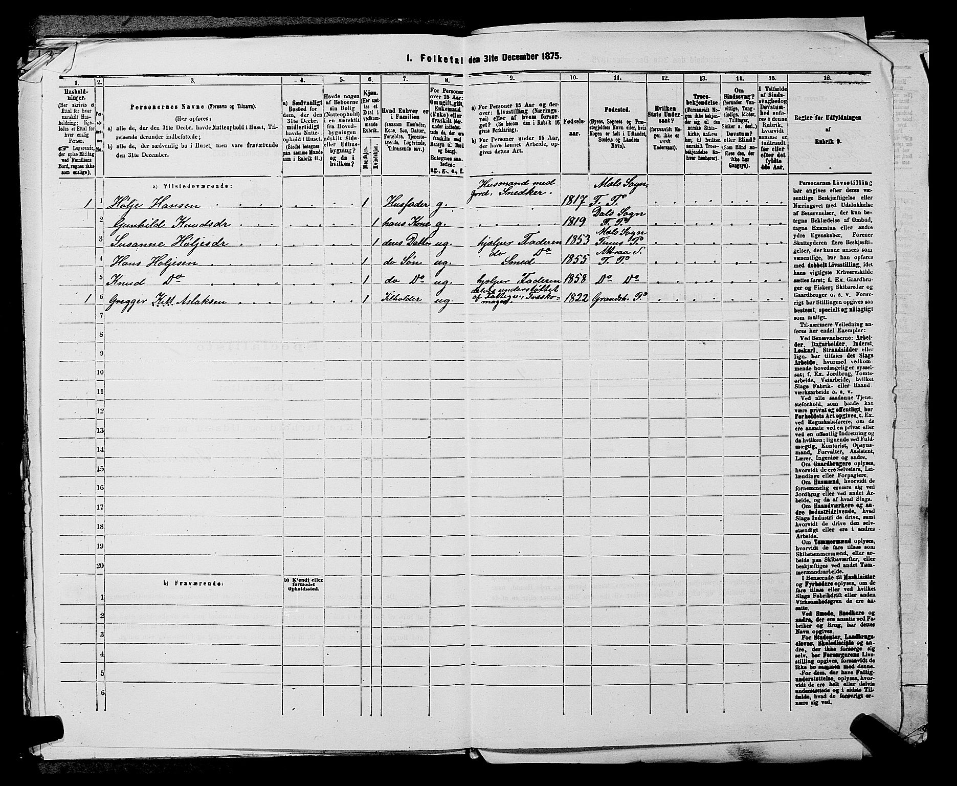 SAKO, 1875 census for 0826P Tinn, 1875, p. 164