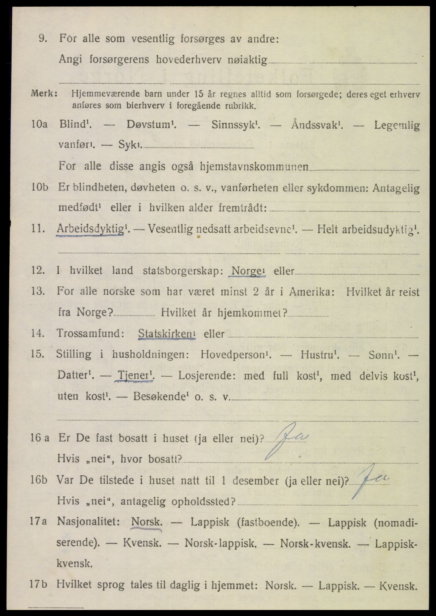 SAT, 1920 census for Rødøy, 1920, p. 1597