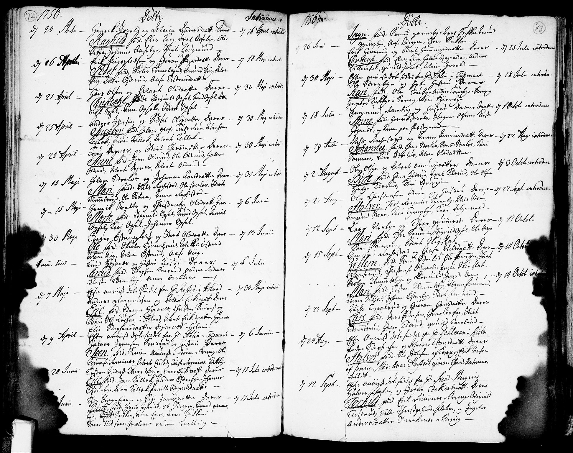 Rødenes prestekontor Kirkebøker, AV/SAO-A-2005/F/Fa/L0002: Parish register (official) no. I 2, 1733-1776, p. 72-73