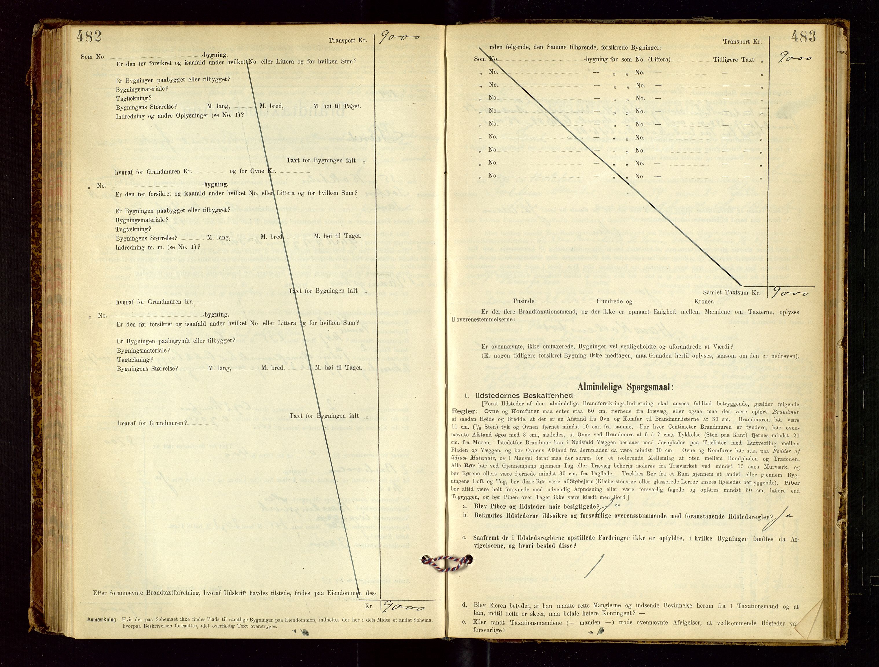 Sand lensmannskontor, SAST/A-100415/Goc/L0001: "Brandtaxationsprotokol", 1895-1935, p. 482-483