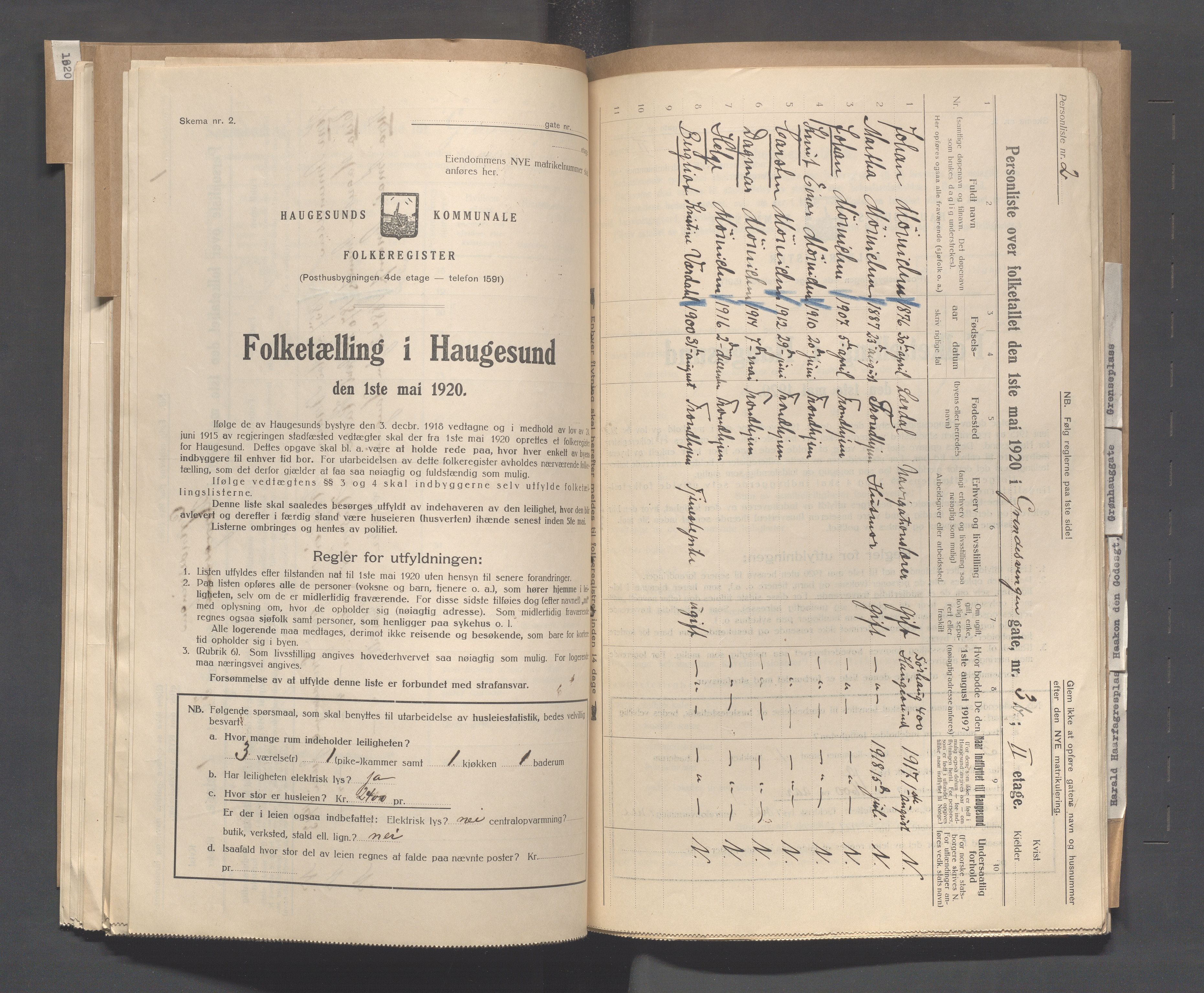 IKAR, Local census 1.5.1920 for Haugesund, 1920, p. 1070