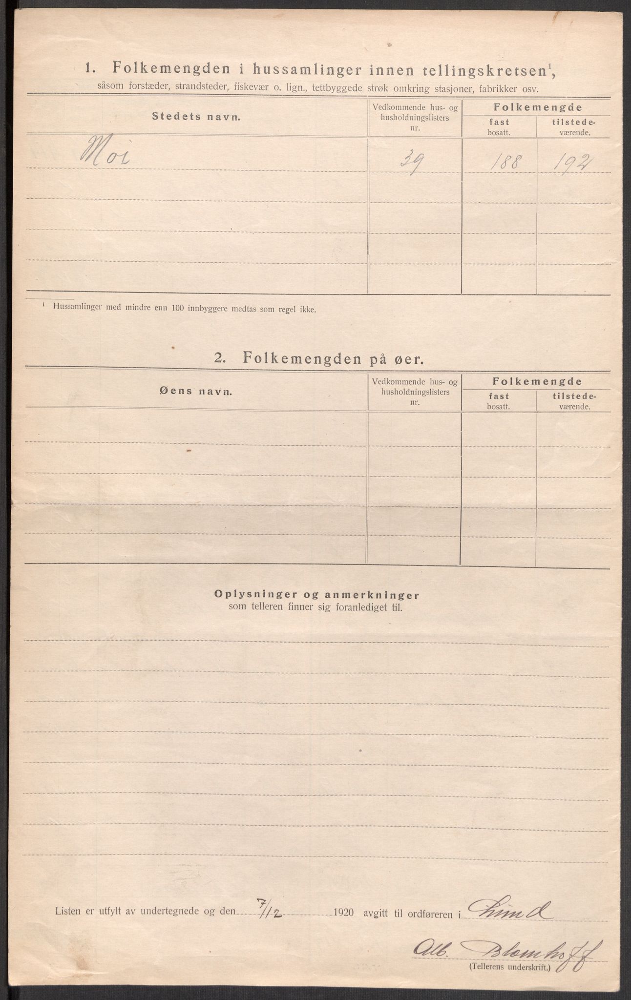 SAST, 1920 census for Lund, 1920, p. 26