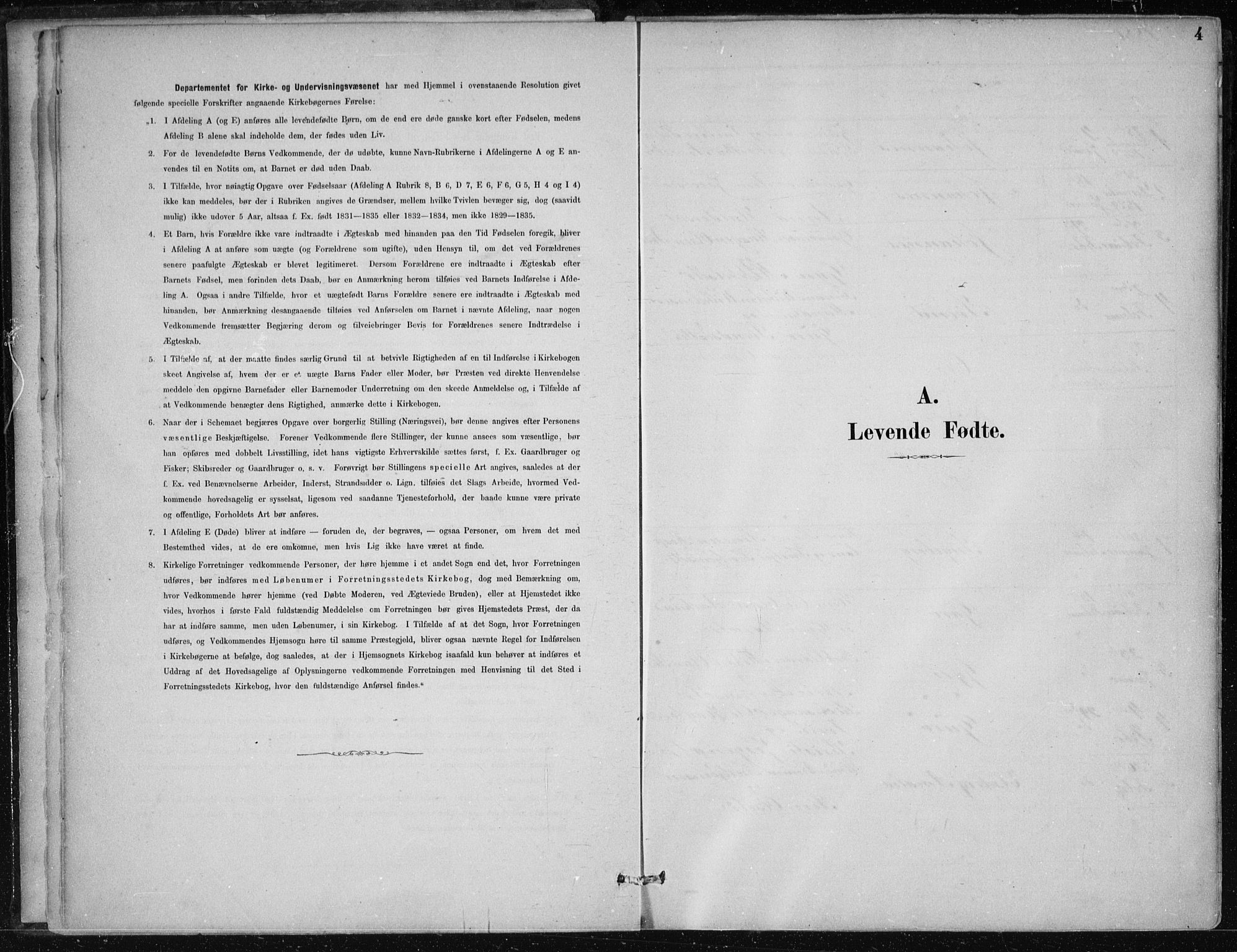 Kvam sokneprestembete, SAB/A-76201/H/Haa: Parish register (official) no. B  1, 1880-1908, p. 4