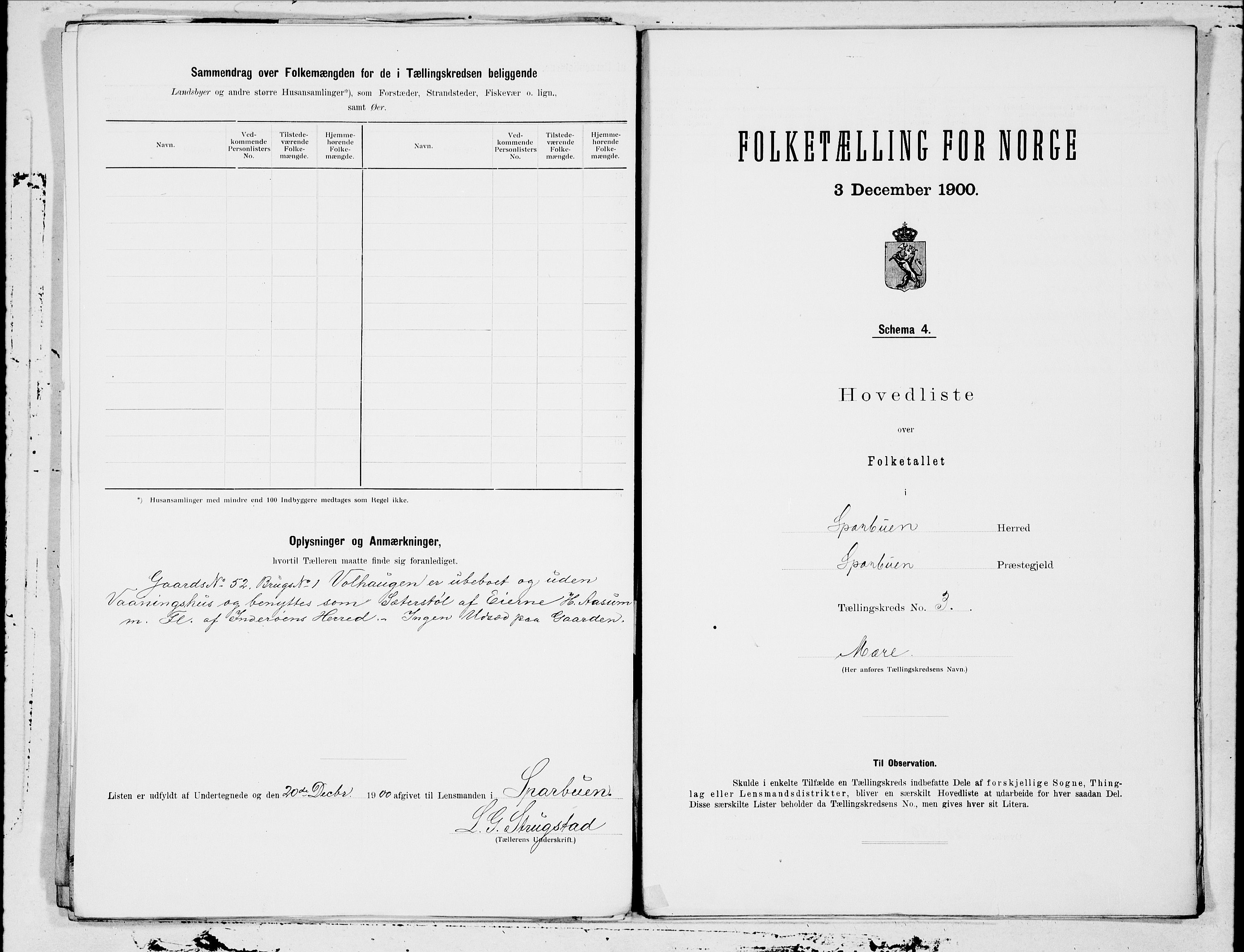 SAT, 1900 census for Sparbu, 1900, p. 6